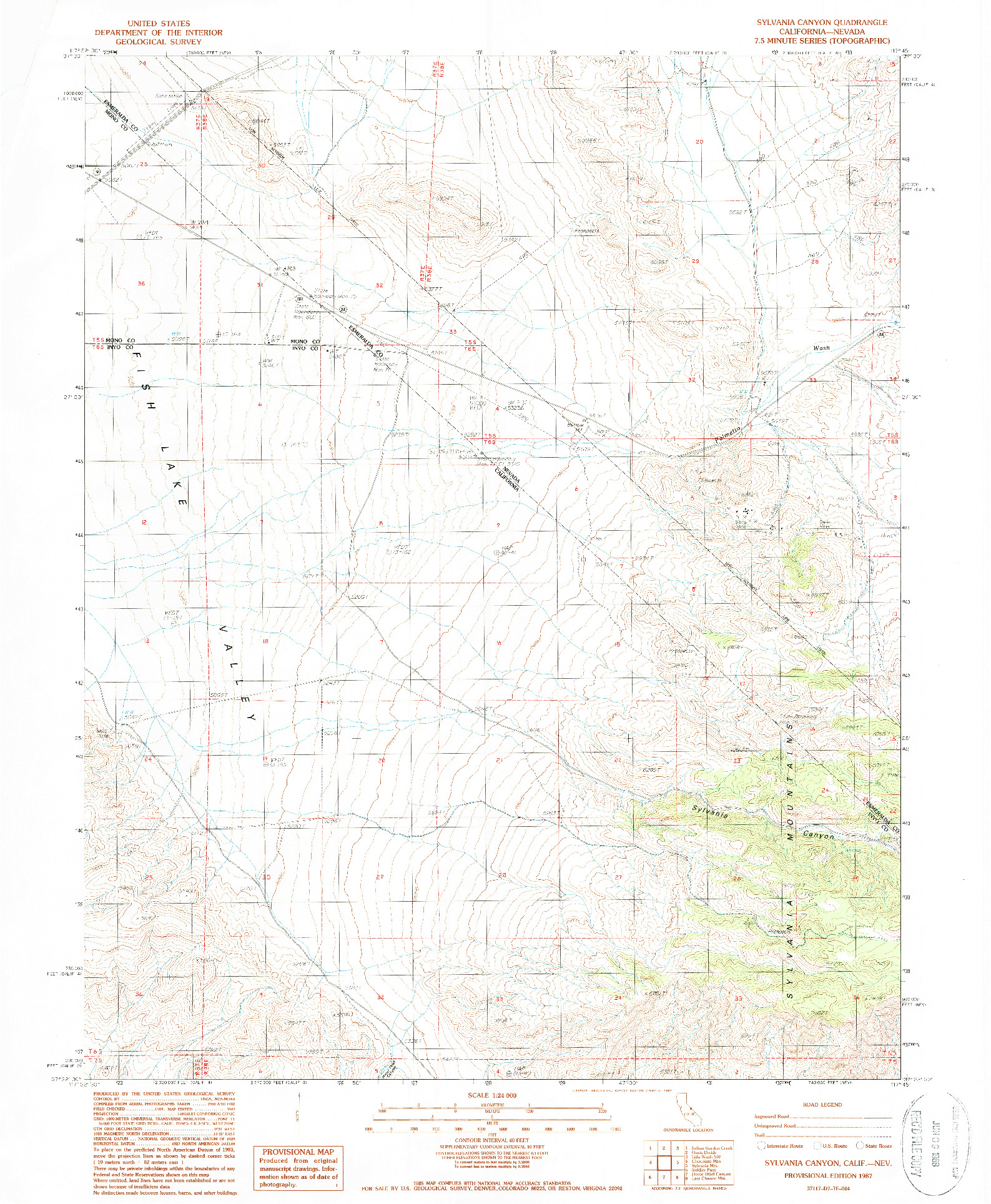 USGS 1:24000-SCALE QUADRANGLE FOR SYLVANIA CANYON, CA 1987
