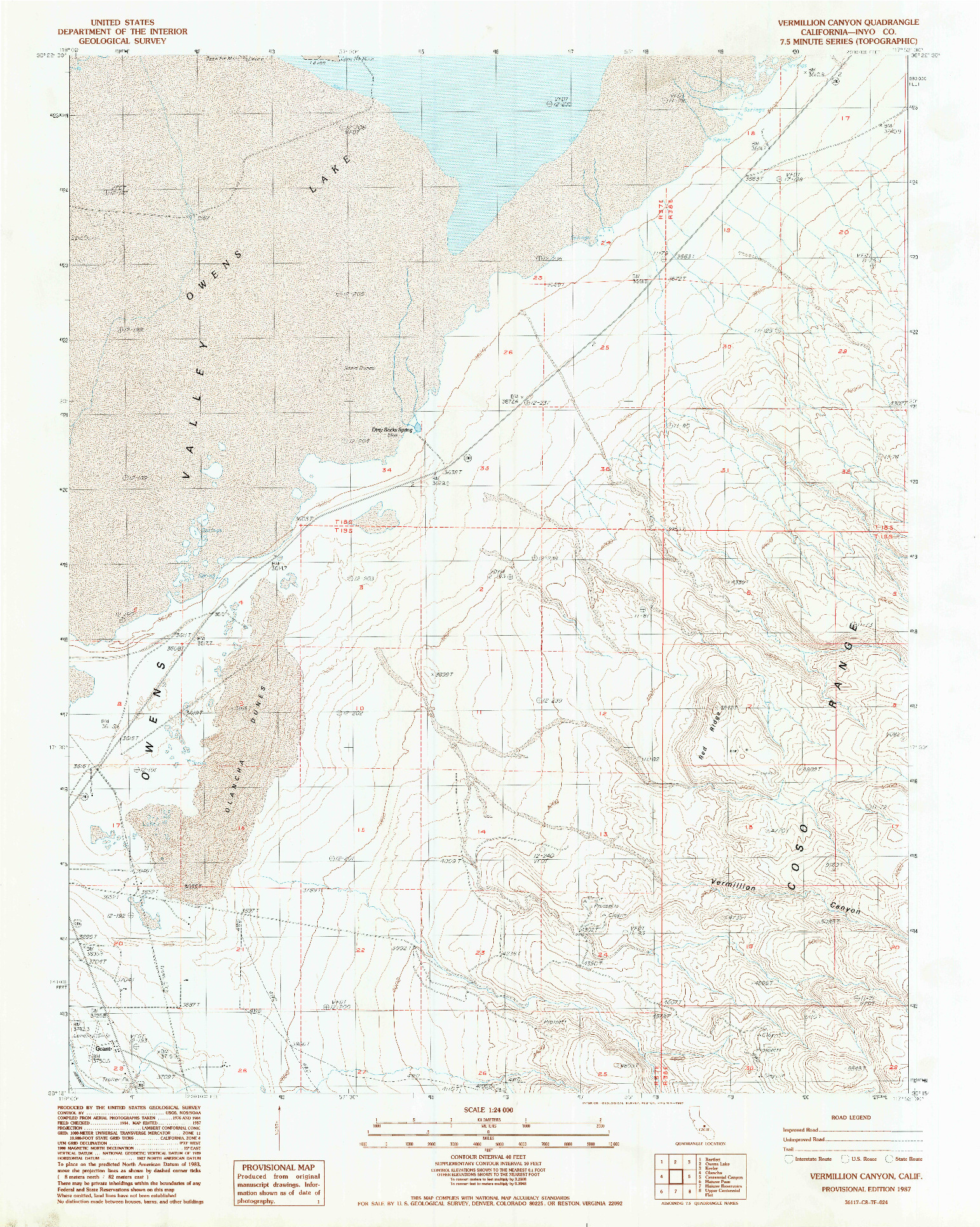 USGS 1:24000-SCALE QUADRANGLE FOR VERMILLION CANYON, CA 1987