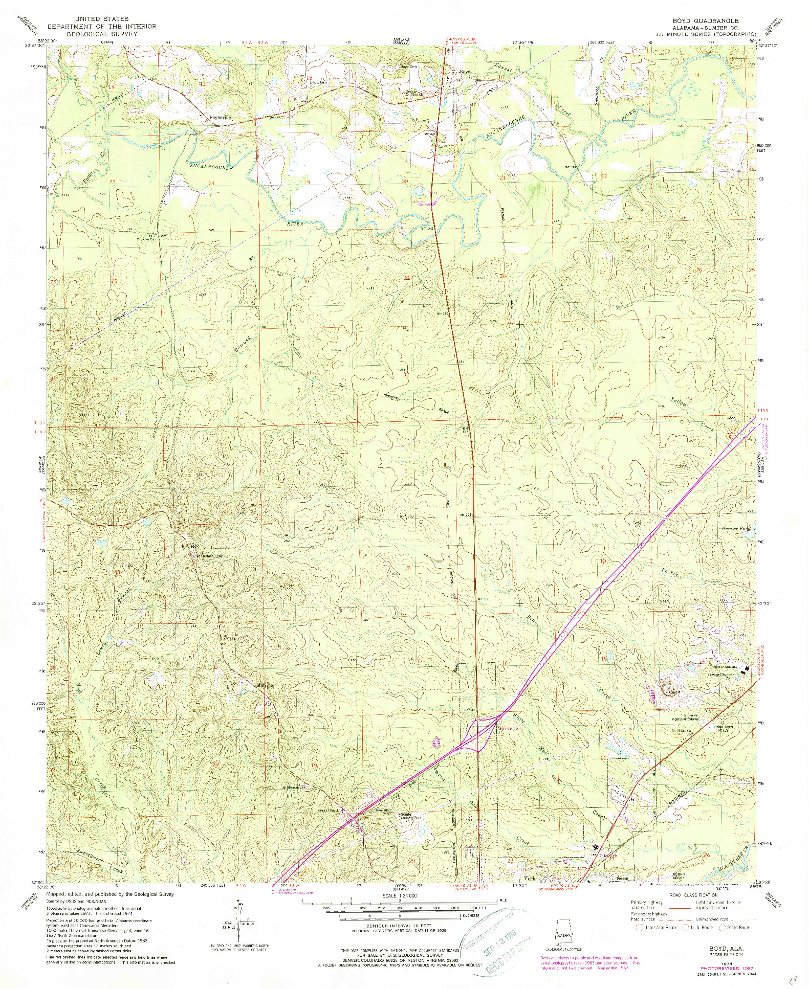 USGS 1:24000-SCALE QUADRANGLE FOR BOYD, AL 1974