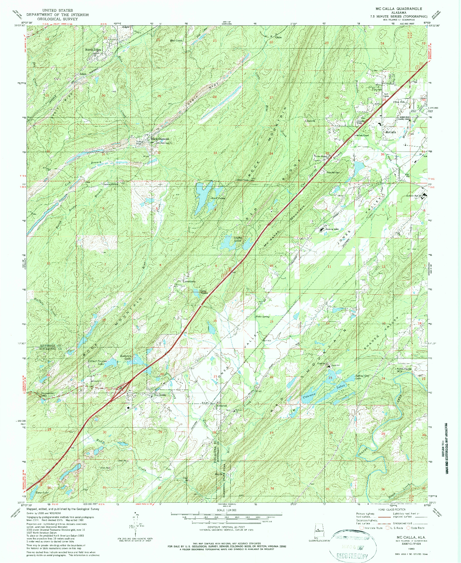 USGS 1:24000-SCALE QUADRANGLE FOR MC CALLA, AL 1980