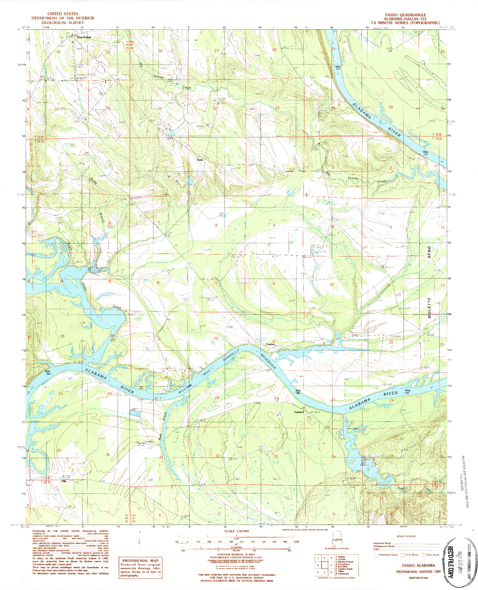 USGS 1:24000-SCALE QUADRANGLE FOR TASSO, AL 1987