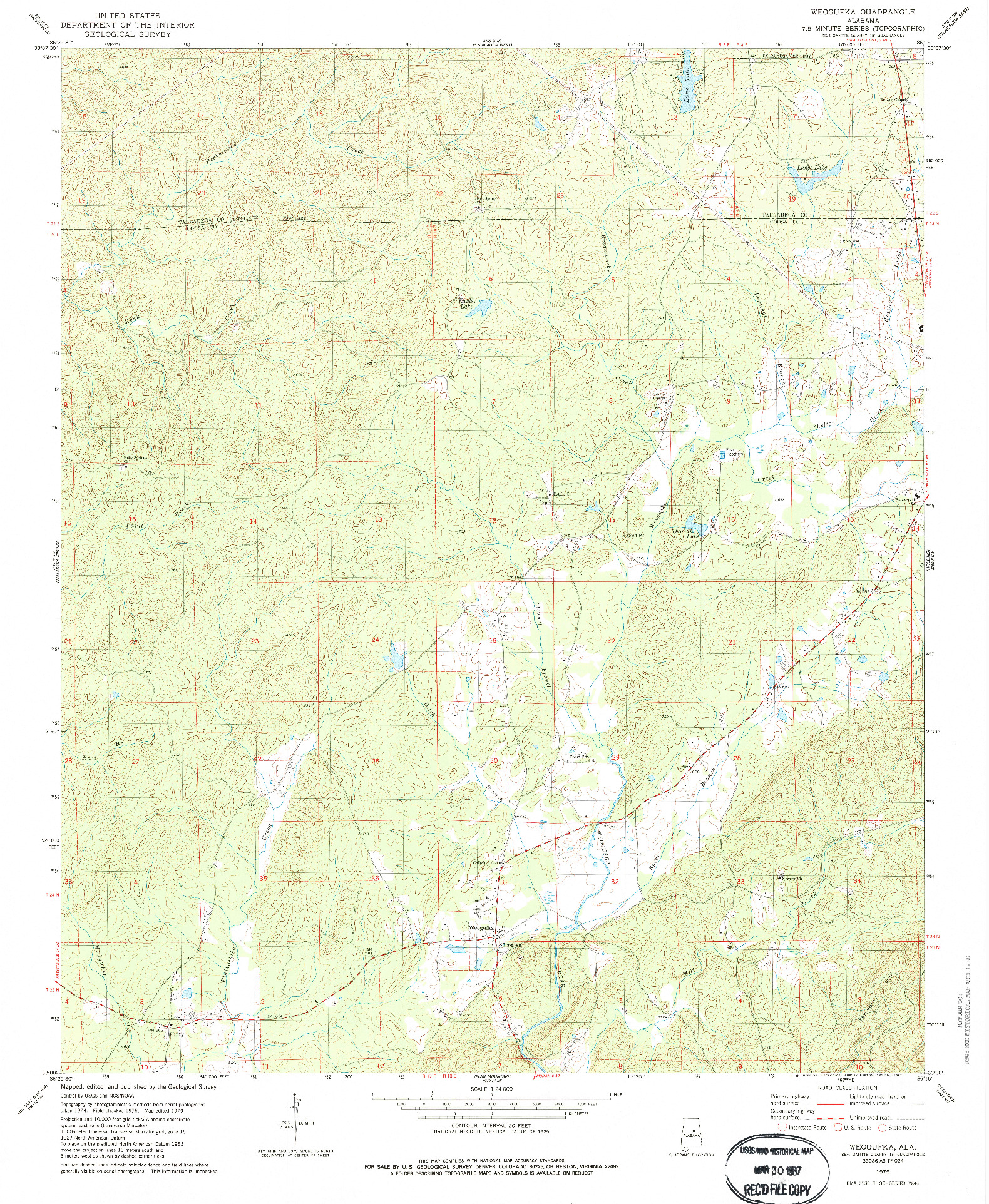USGS 1:24000-SCALE QUADRANGLE FOR WEOGUFKA, AL 1979