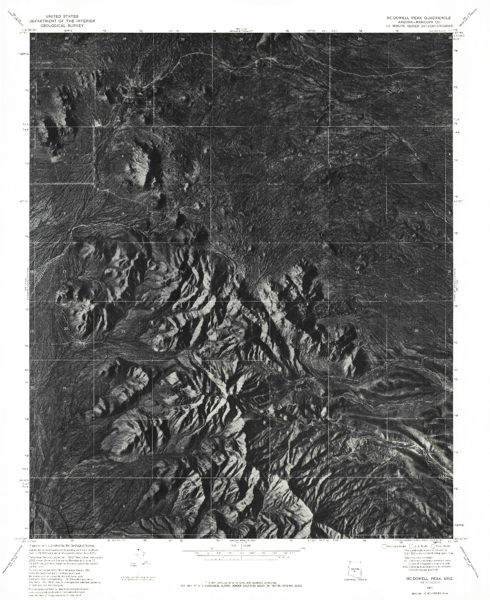 USGS 1:24000-SCALE QUADRANGLE FOR MCDOWELL PEAK, AZ 1971
