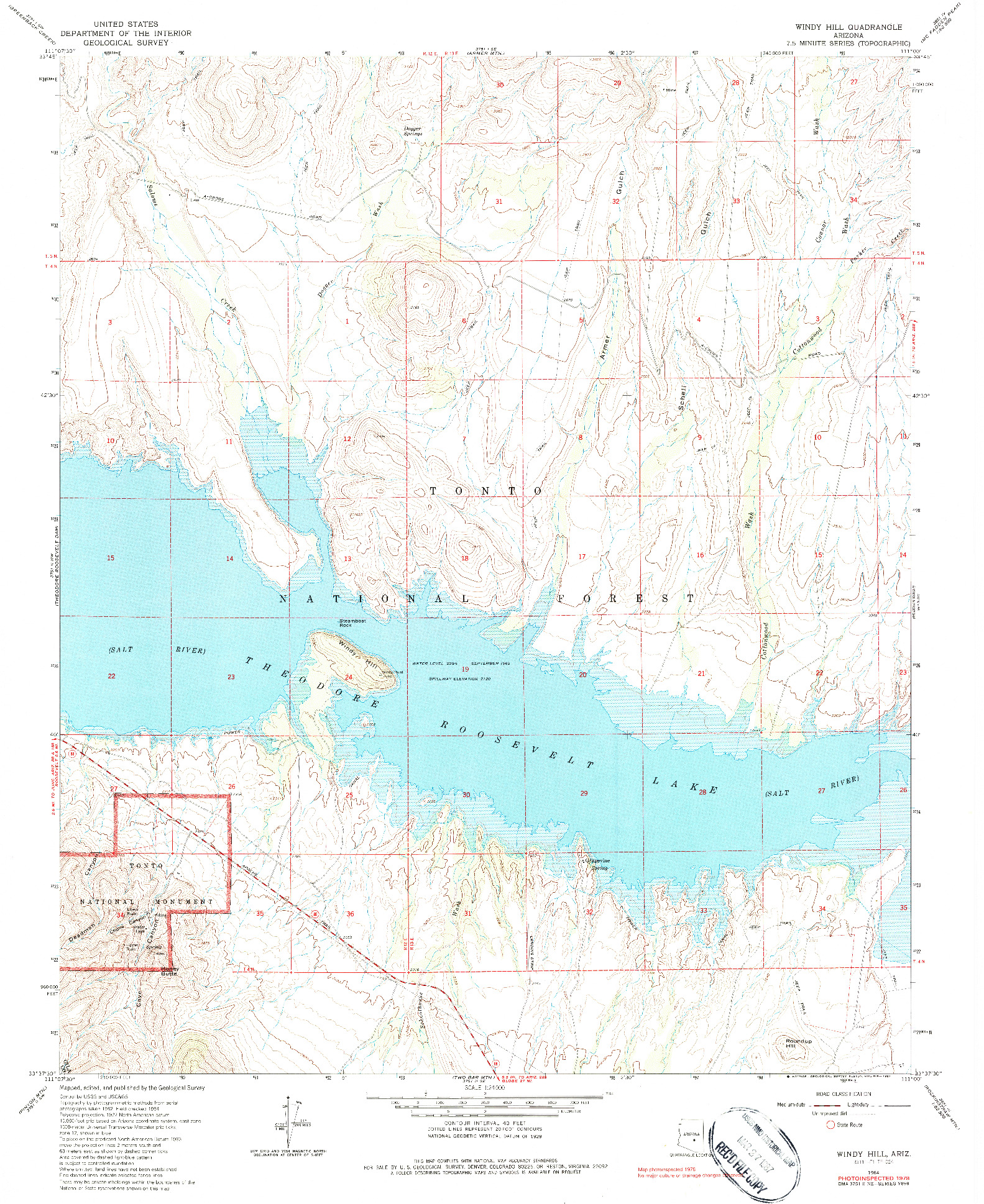 USGS 1:24000-SCALE QUADRANGLE FOR WINDY HILL, AZ 1964