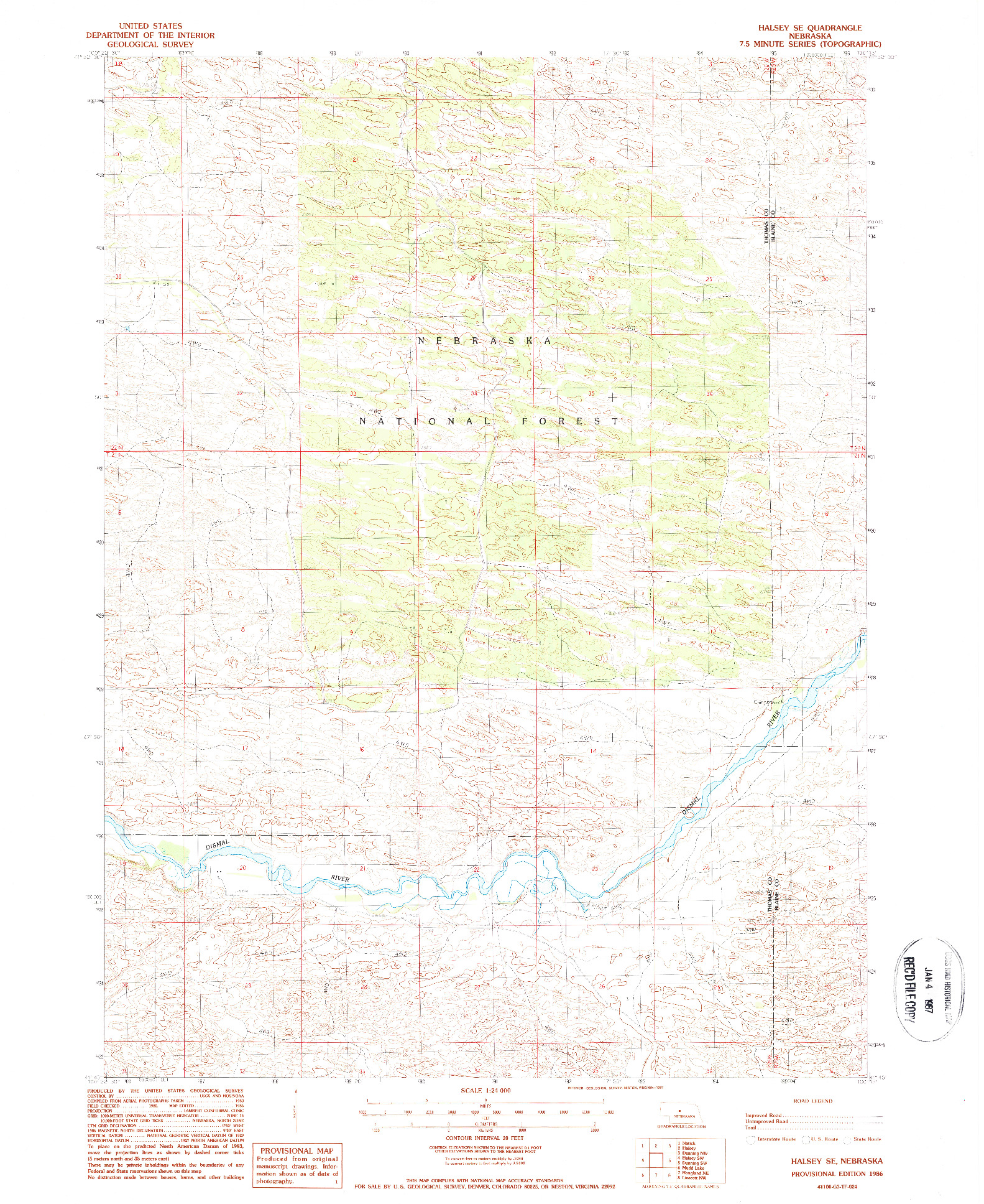 USGS 1:24000-SCALE QUADRANGLE FOR HALSEY SE, NE 1986