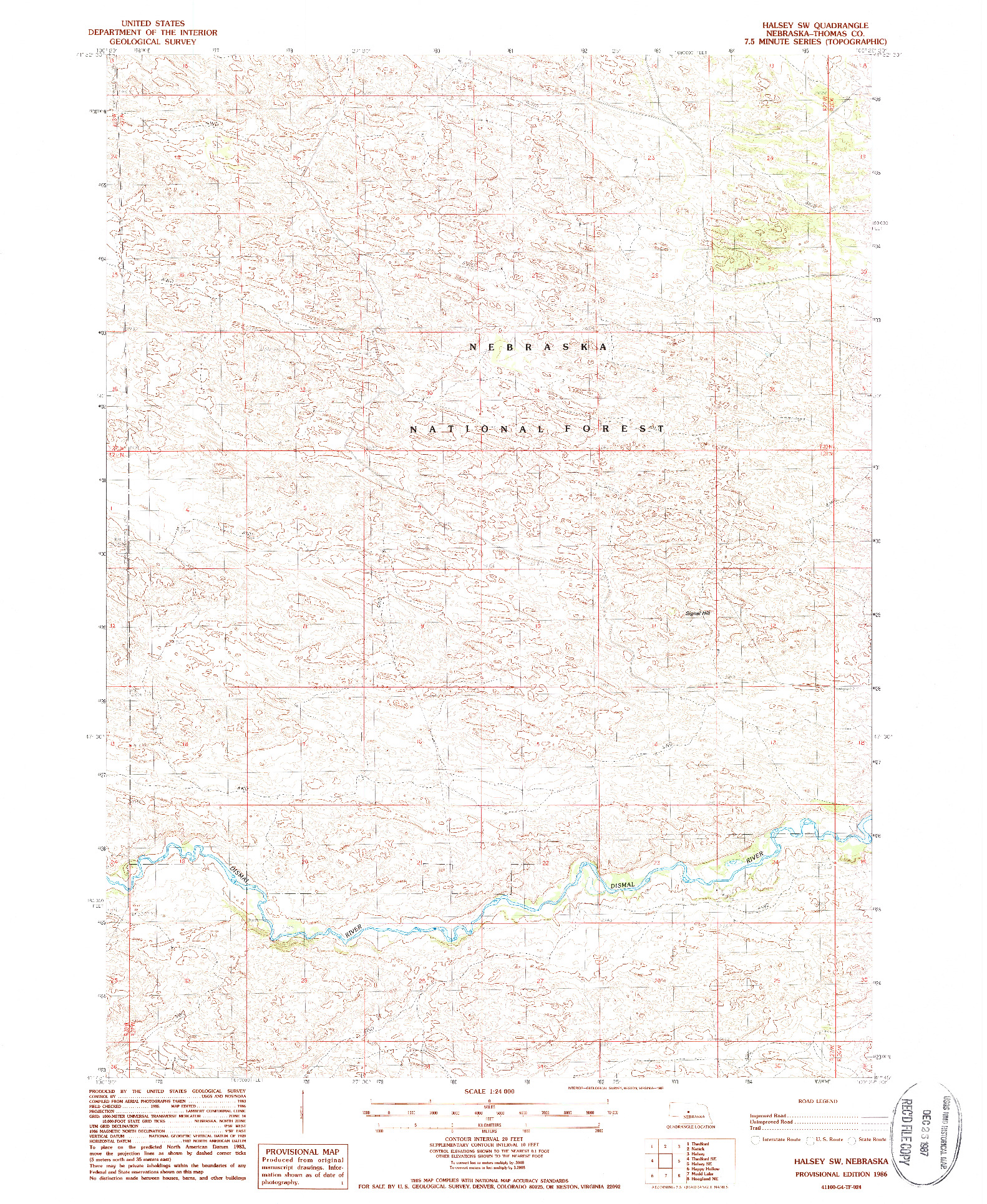 USGS 1:24000-SCALE QUADRANGLE FOR HALSEY SW, NE 1986