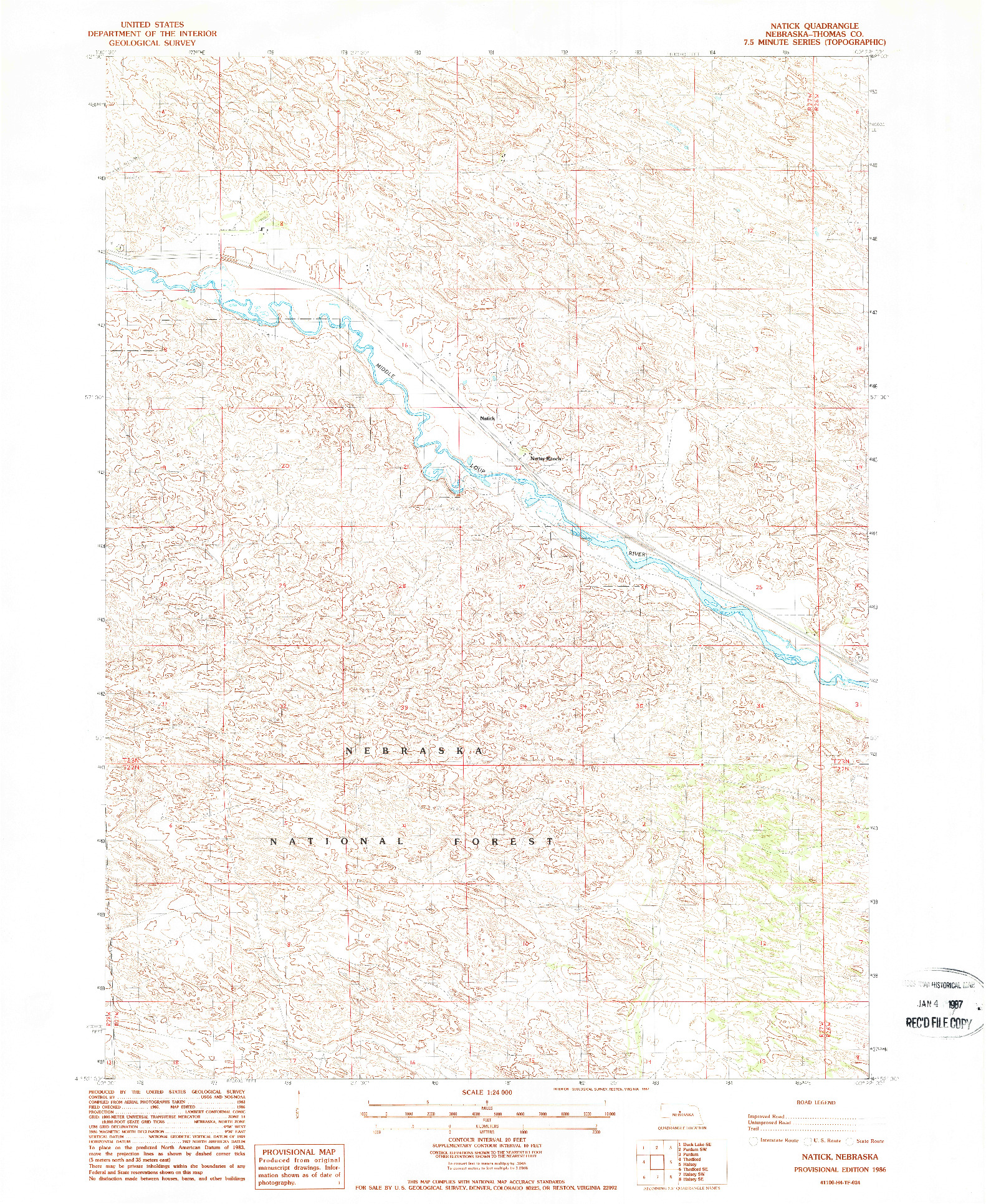 USGS 1:24000-SCALE QUADRANGLE FOR NATICK, NE 1986