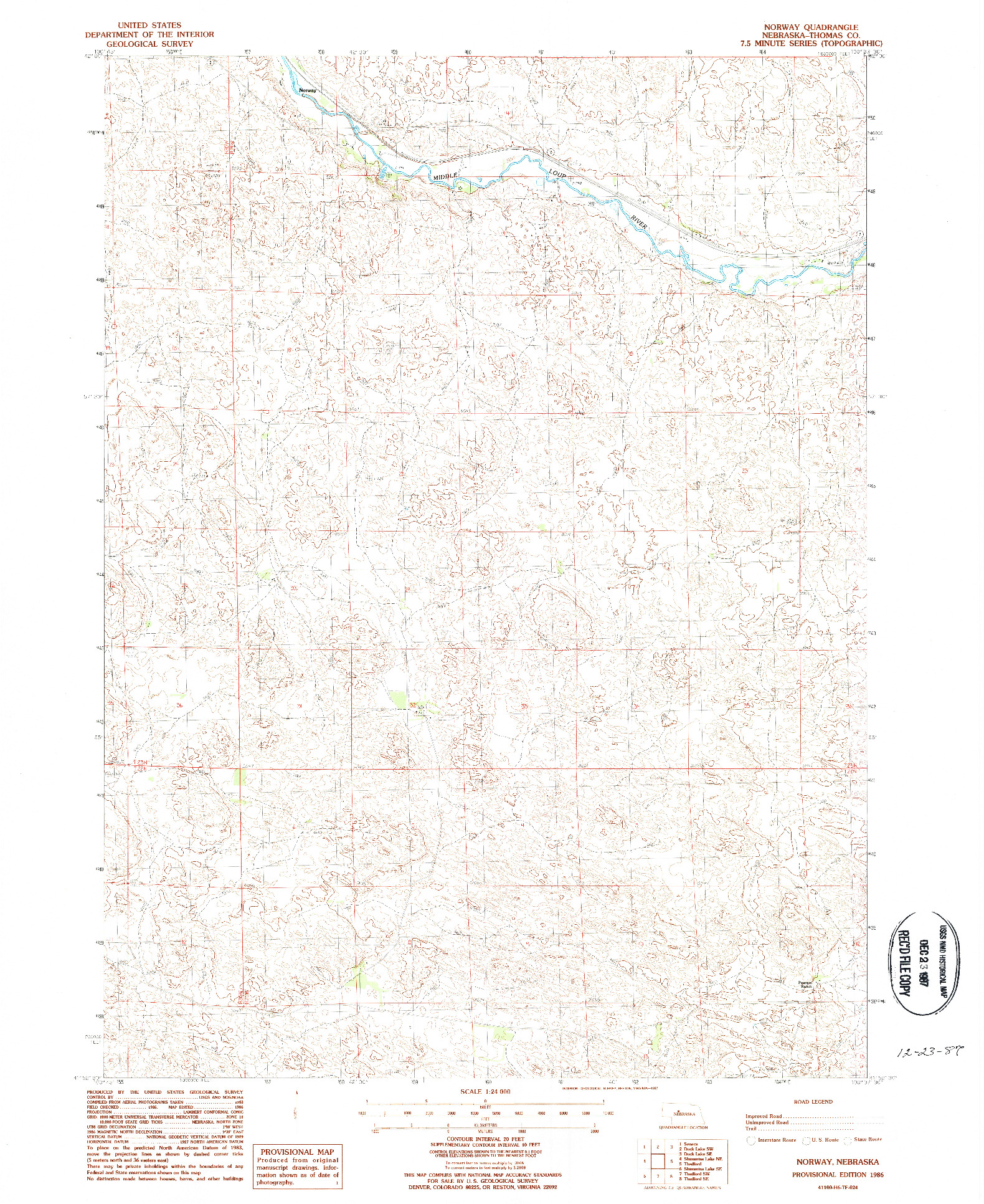 USGS 1:24000-SCALE QUADRANGLE FOR NORWAY, NE 1986