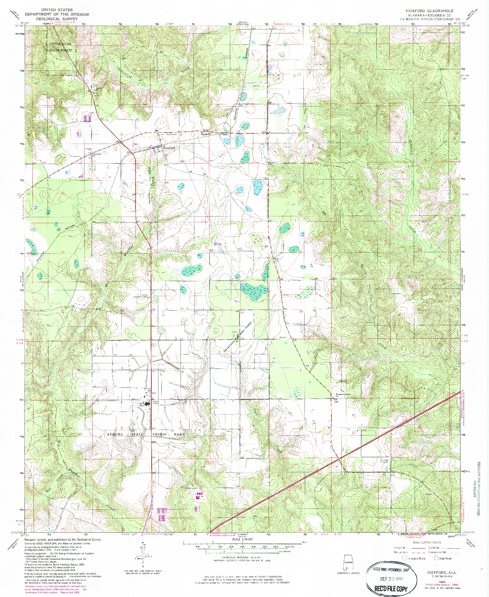 USGS 1:24000-SCALE QUADRANGLE FOR HUXFORD, LA 1960