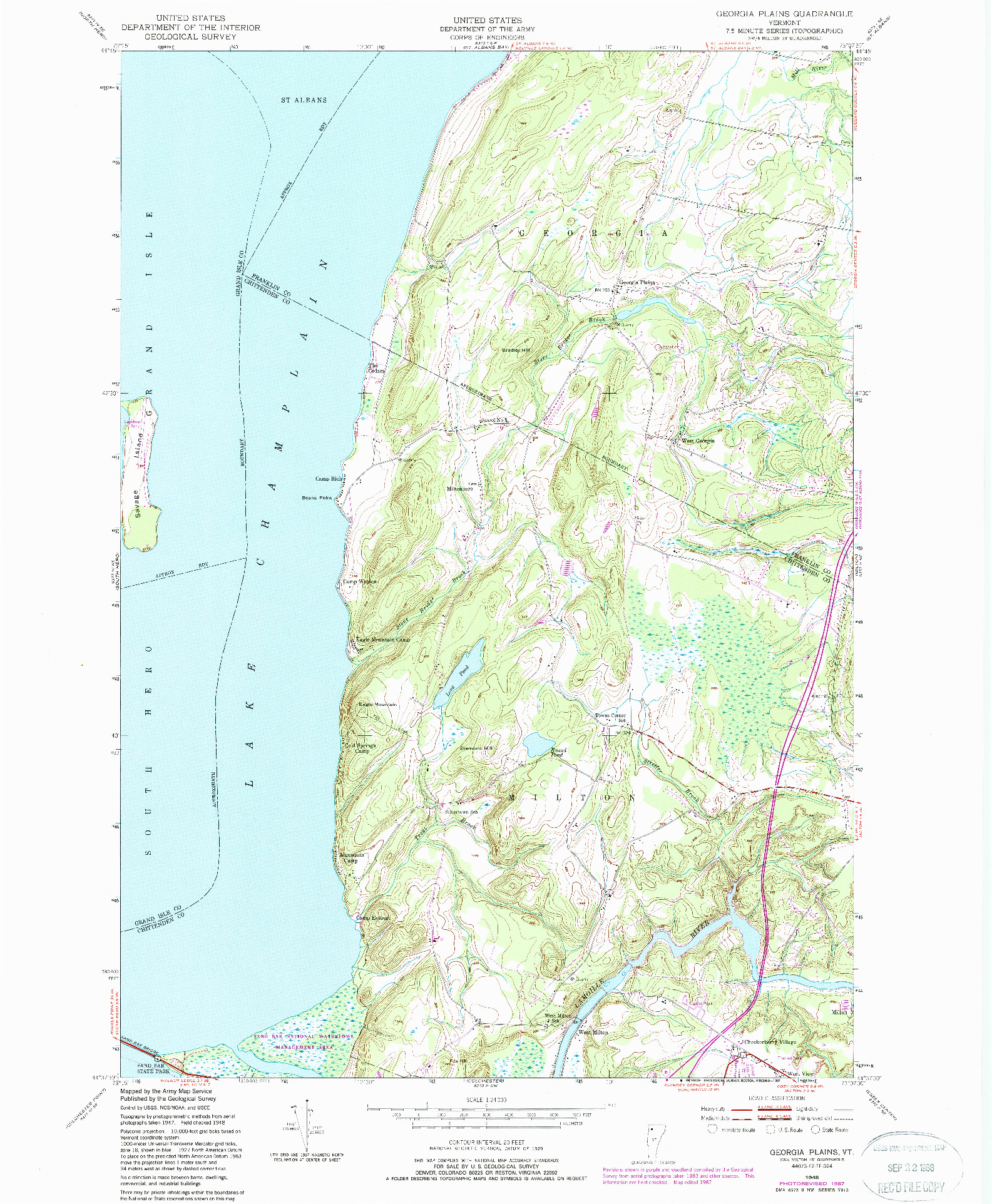 USGS 1:24000-SCALE QUADRANGLE FOR GEORGIA PLAINS, VT 1948