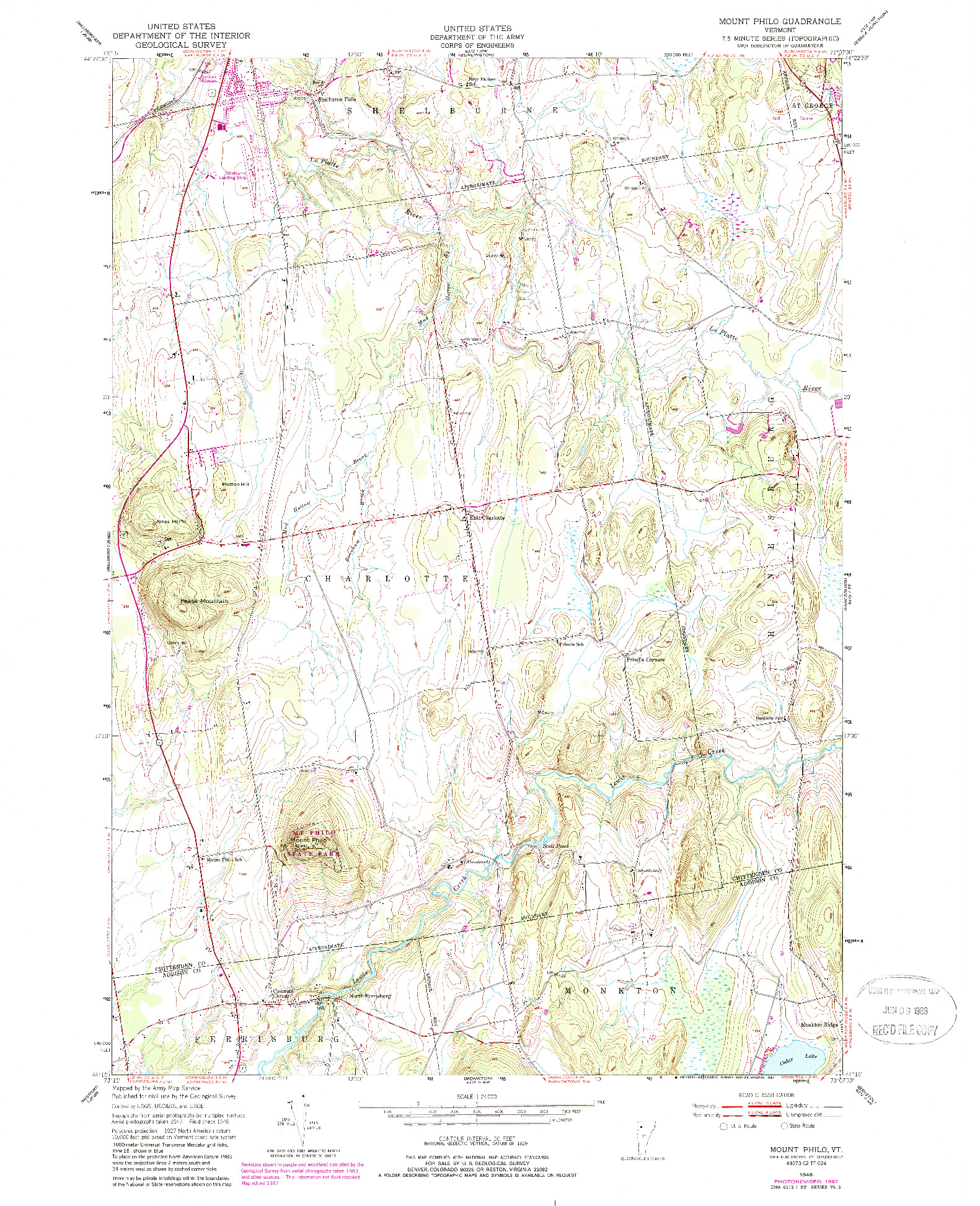 USGS 1:24000-SCALE QUADRANGLE FOR MOUNT PHILO, VT 1948