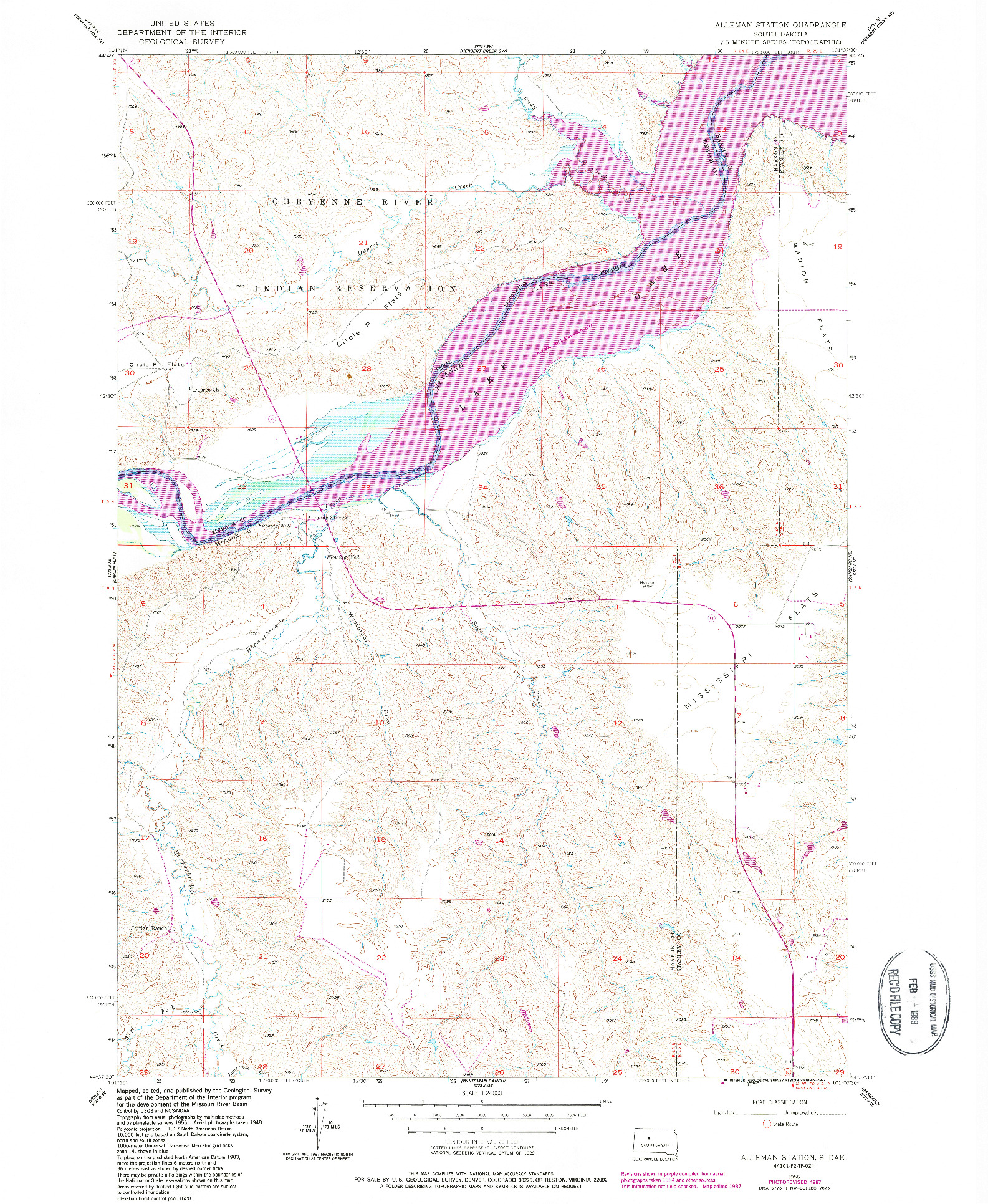 USGS 1:24000-SCALE QUADRANGLE FOR ALLEMAN STATION, SD 1956