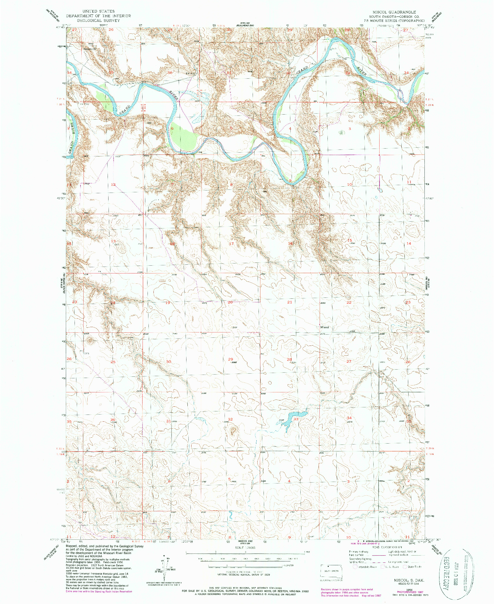 USGS 1:24000-SCALE QUADRANGLE FOR MISCOL, SD 1956
