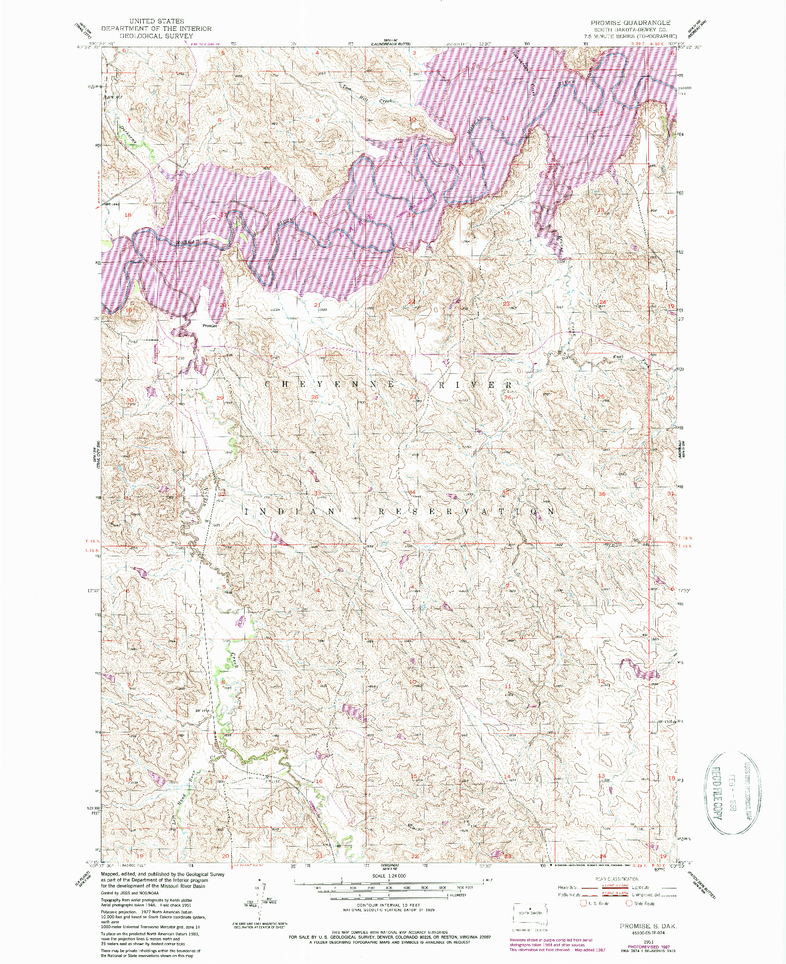 USGS 1:24000-SCALE QUADRANGLE FOR PROMISE, SD 1951