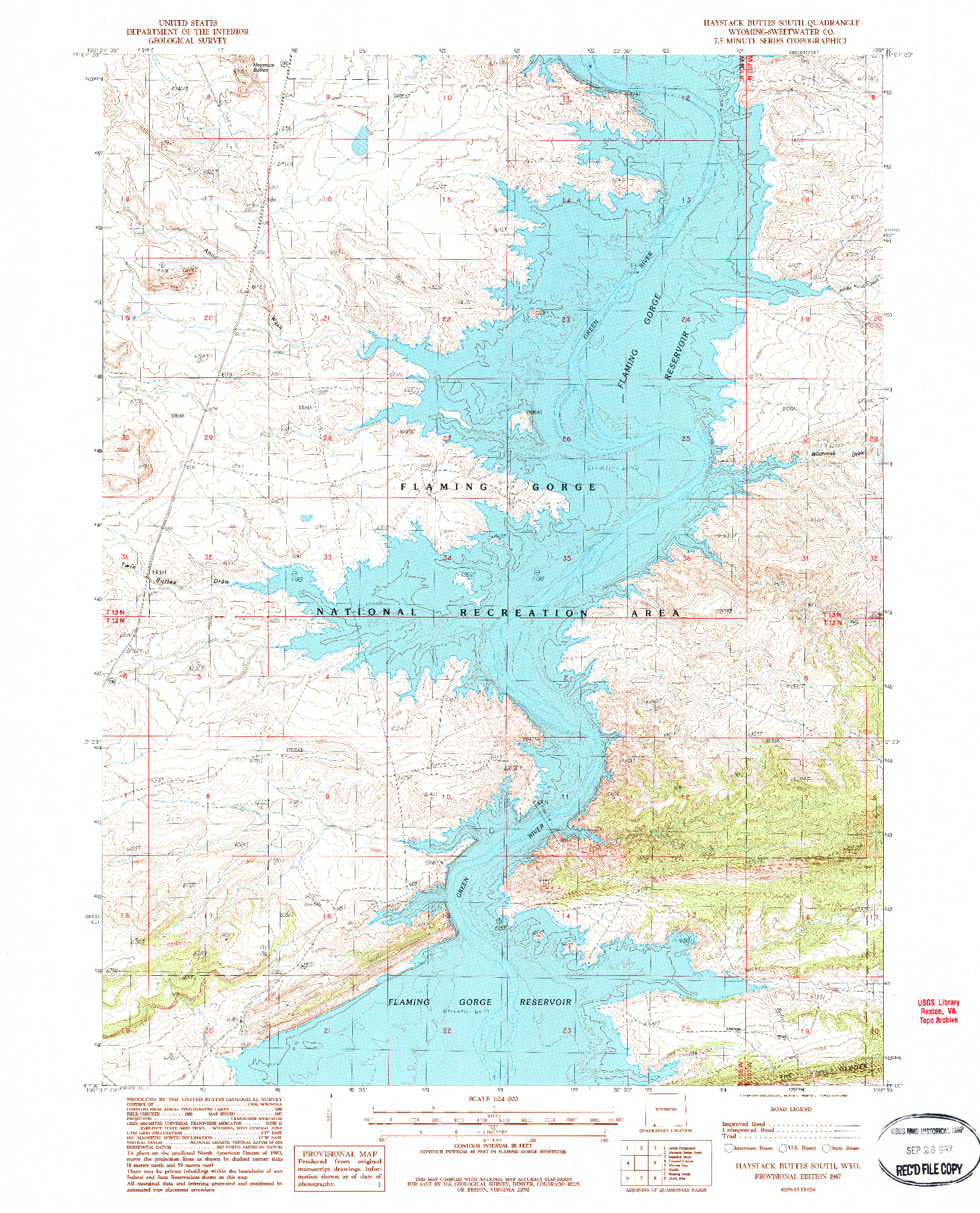 USGS 1:24000-SCALE QUADRANGLE FOR HAYSTACK BUTTES SOUTH, WY 1987