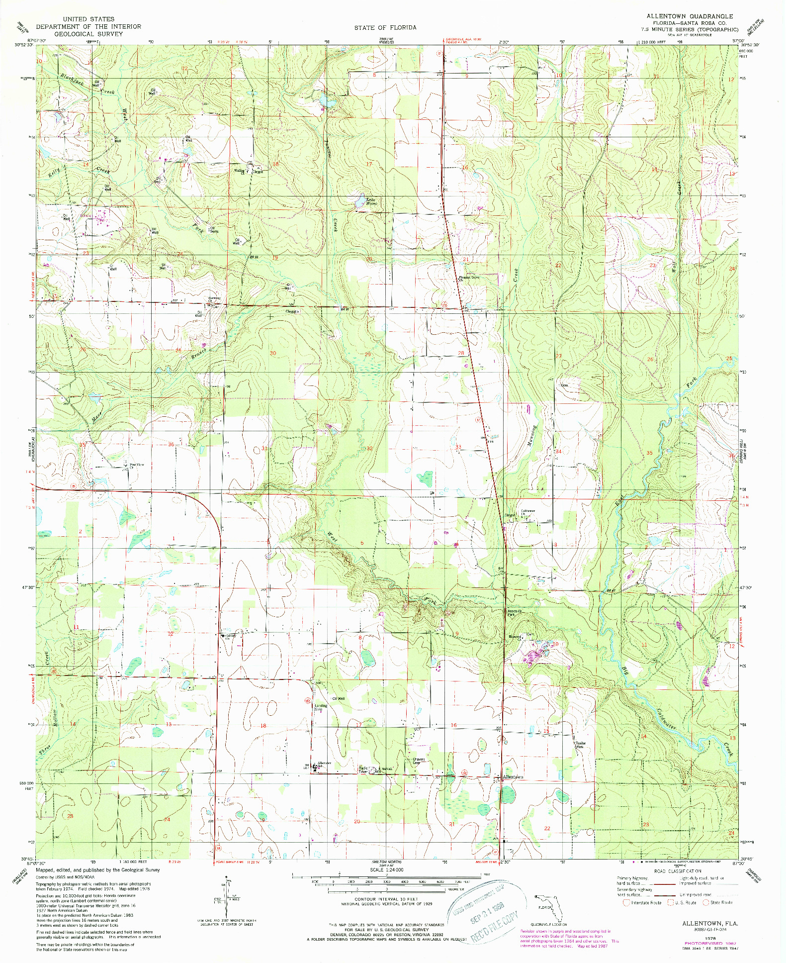 USGS 1:24000-SCALE QUADRANGLE FOR ALLENTOWN, FL 1978