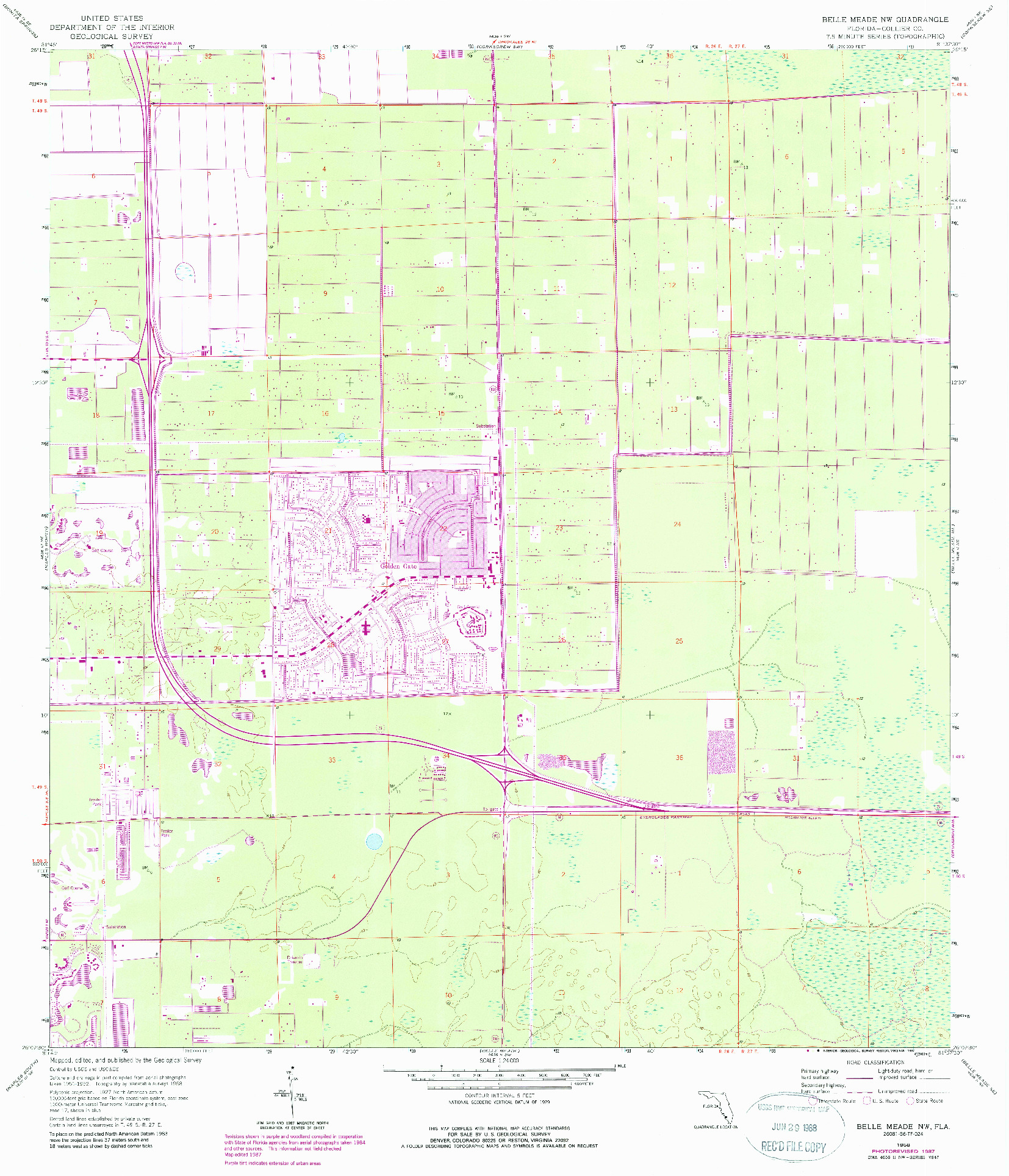 USGS 1:24000-SCALE QUADRANGLE FOR BELLE MEADE NW, FL 1958