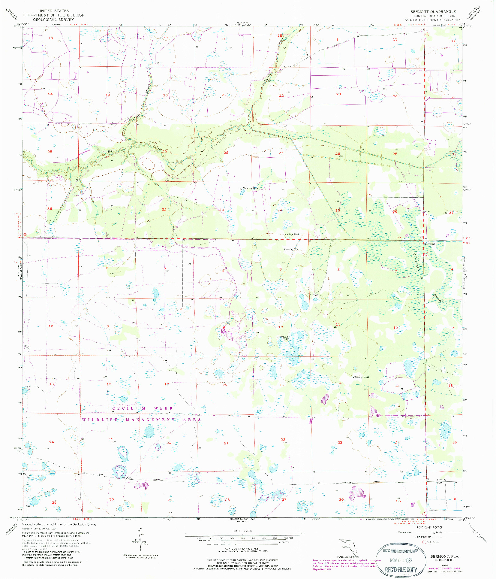 USGS 1:24000-SCALE QUADRANGLE FOR BERMONT, FL 1956