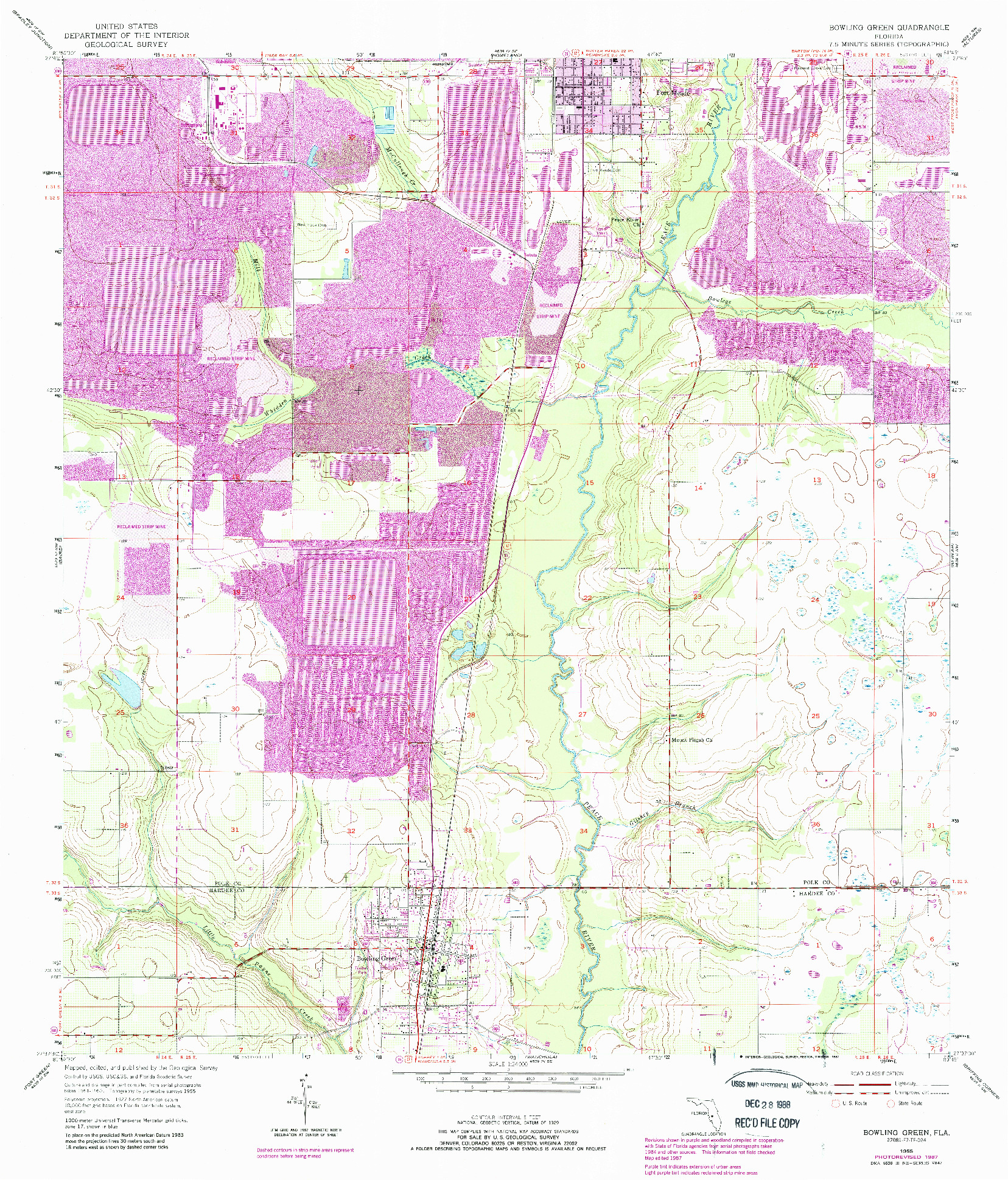USGS 1:24000-SCALE QUADRANGLE FOR BOWLING GREEN, FL 1955