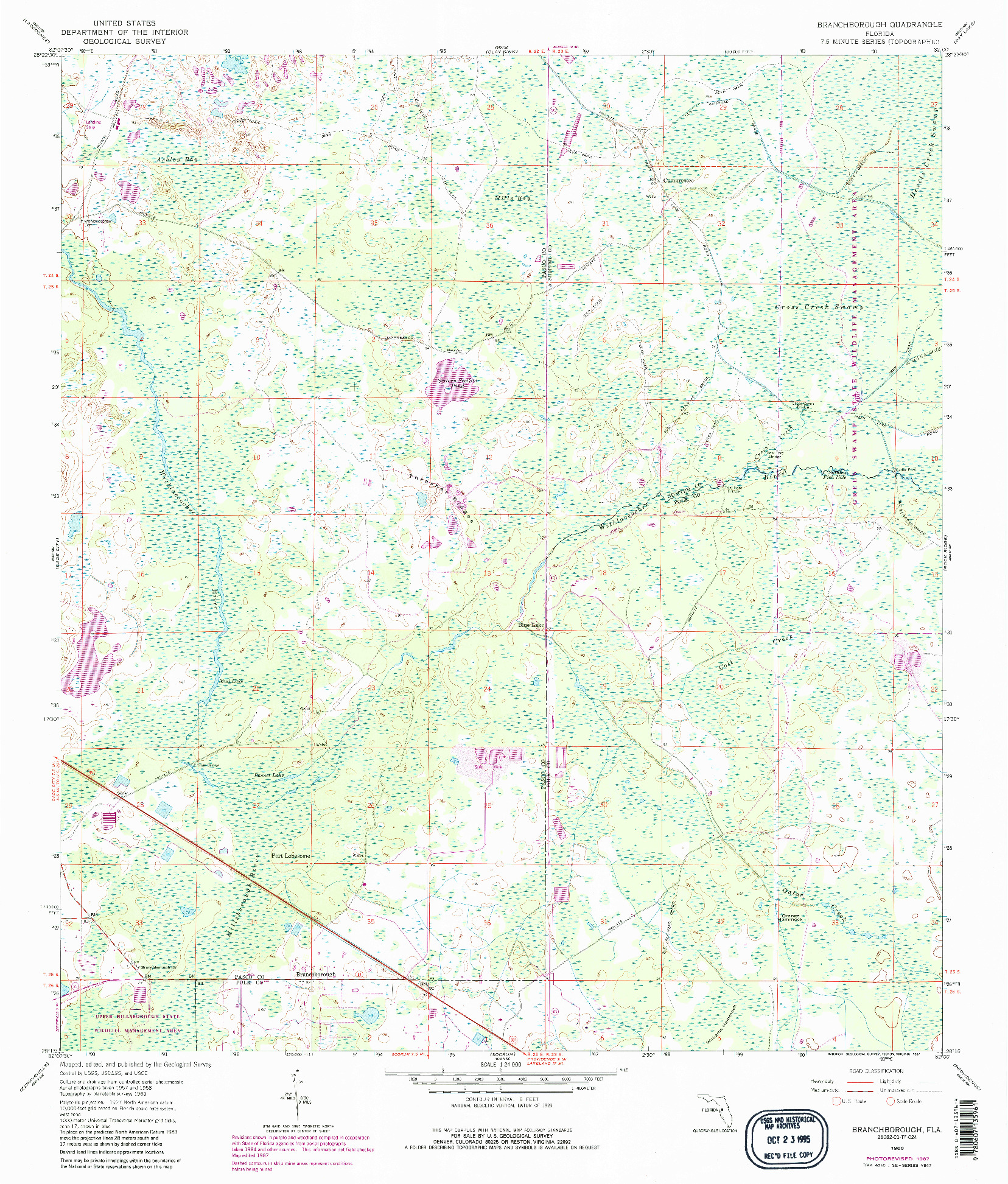 USGS 1:24000-SCALE QUADRANGLE FOR BRANCHBOROUGH, FL 1960