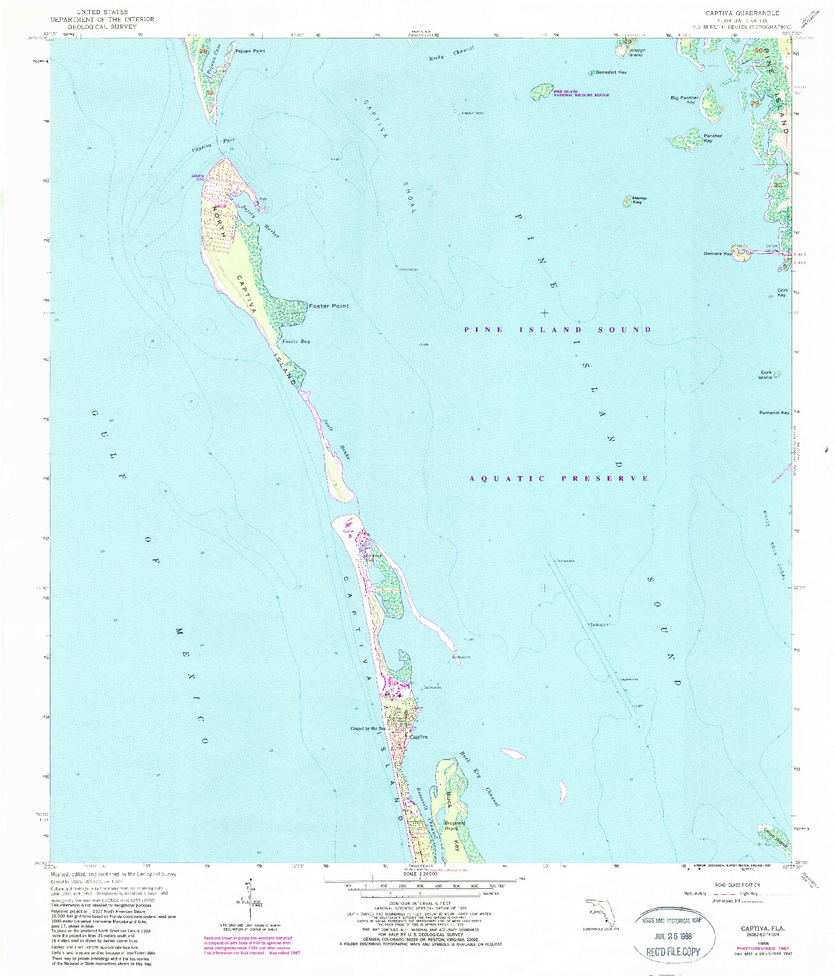USGS 1:24000-SCALE QUADRANGLE FOR CAPTIVA, FL 1958