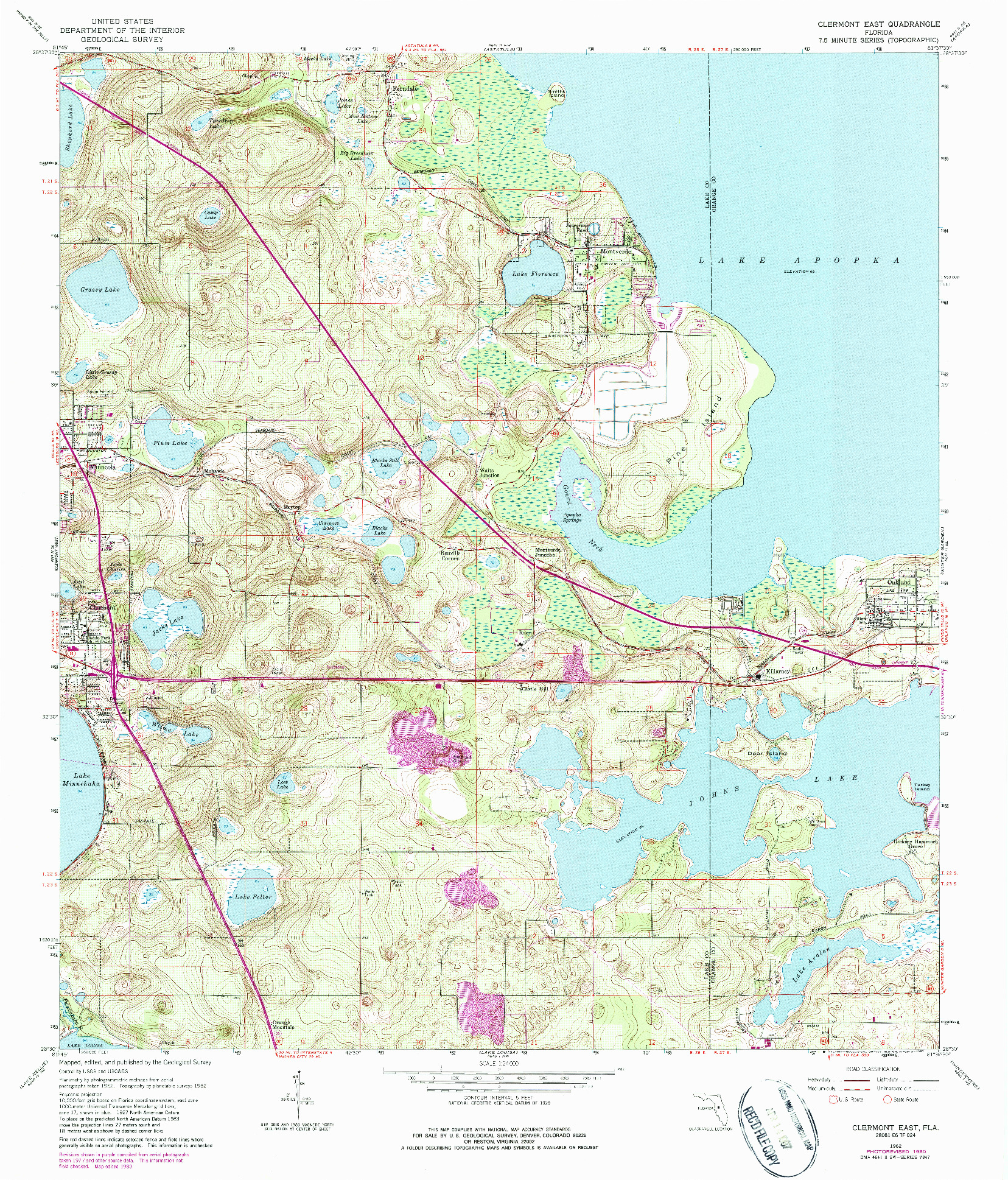 USGS 1:24000-SCALE QUADRANGLE FOR CLERMONT EAST, FL 1962