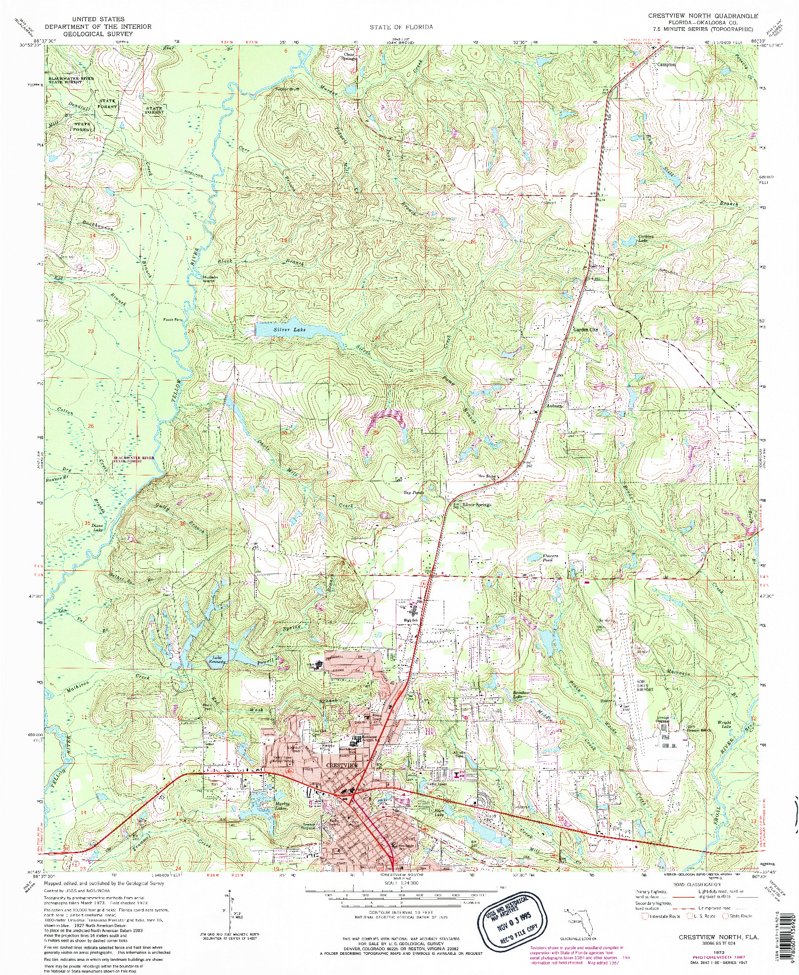 USGS 1:24000-SCALE QUADRANGLE FOR CRESTVIEW NORTH, FL 1973