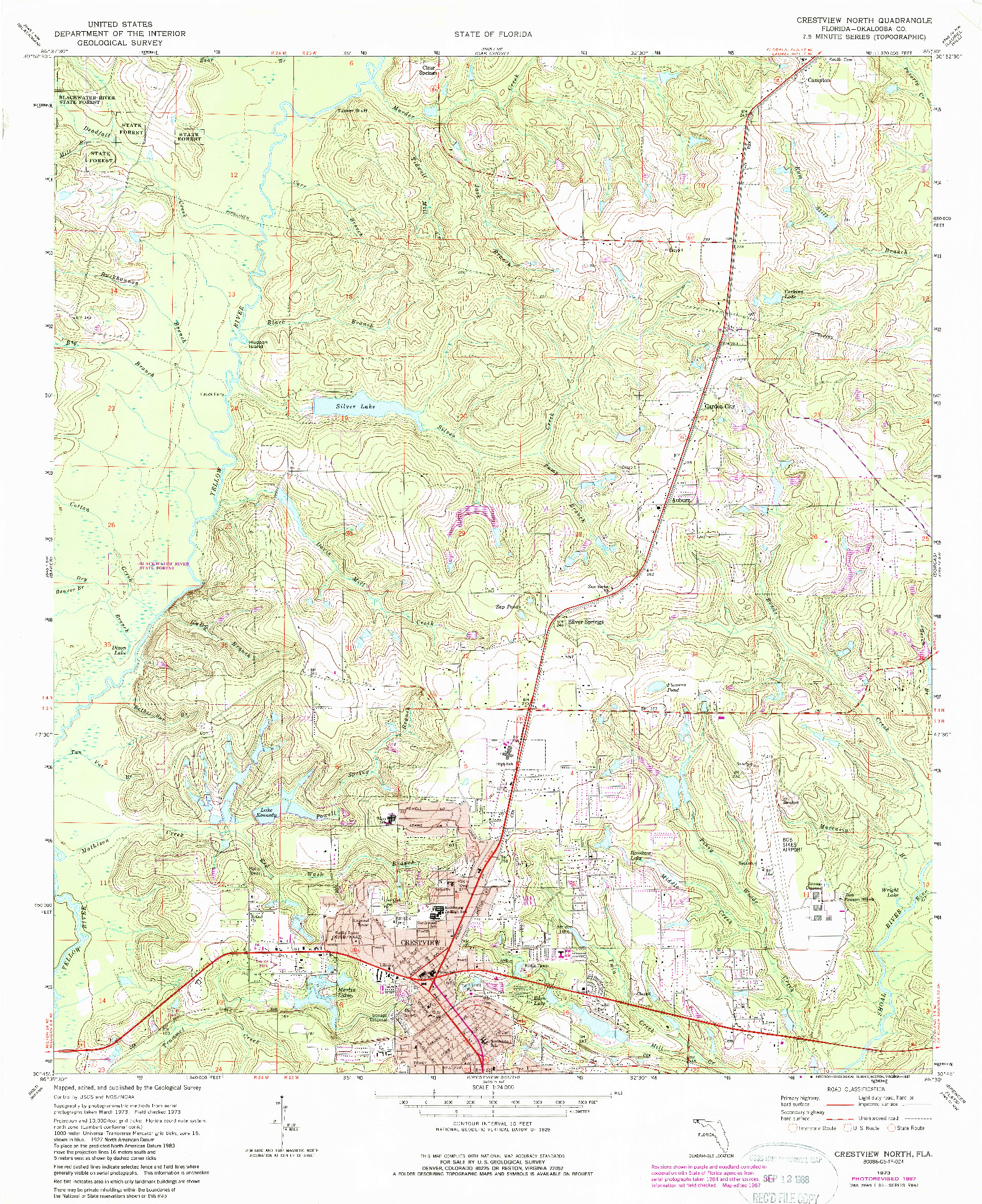 USGS 1:24000-SCALE QUADRANGLE FOR CRESTVIEW NORTH, FL 1973