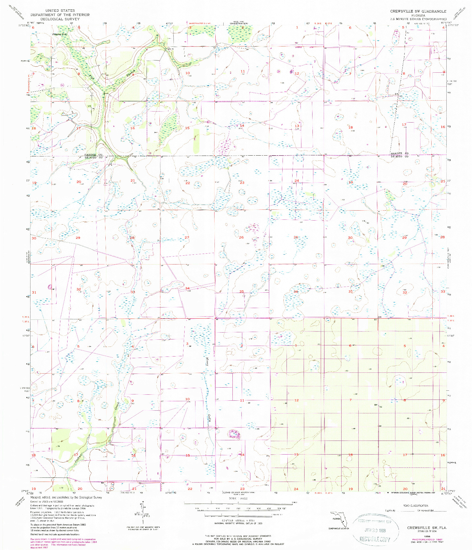 USGS 1:24000-SCALE QUADRANGLE FOR CREWSVILLE SW, FL 1956