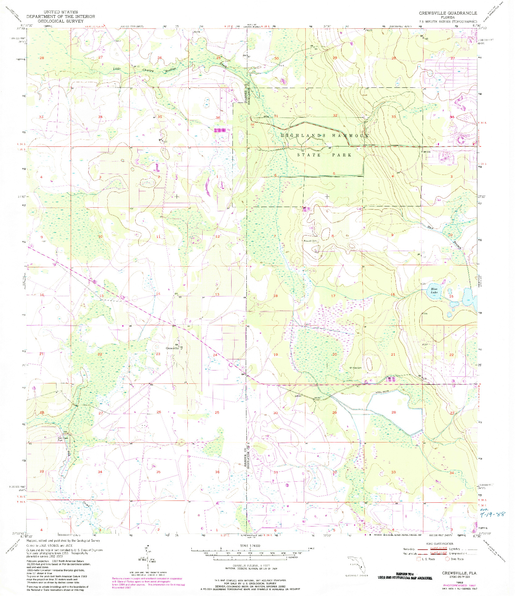 USGS 1:24000-SCALE QUADRANGLE FOR CREWSVILLE, FL 1953