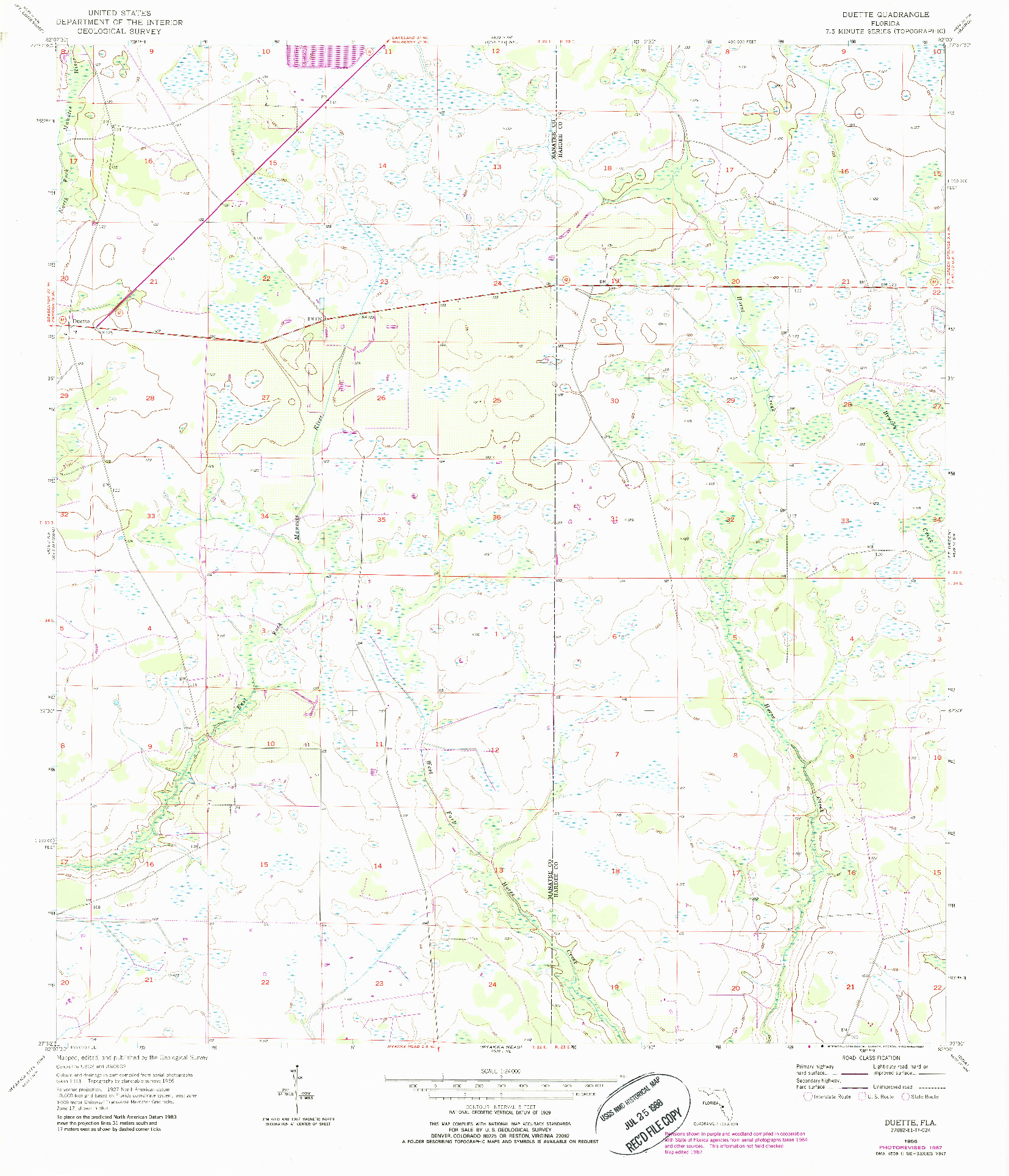 USGS 1:24000-SCALE QUADRANGLE FOR DUETTE, FL 1956