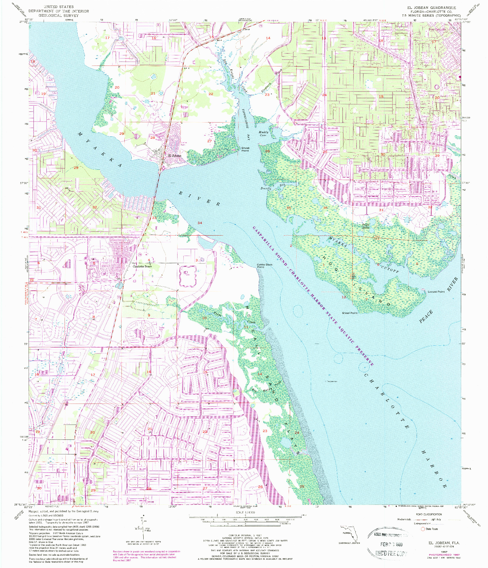 USGS 1:24000-SCALE QUADRANGLE FOR EL JOBEAN, FL 1957