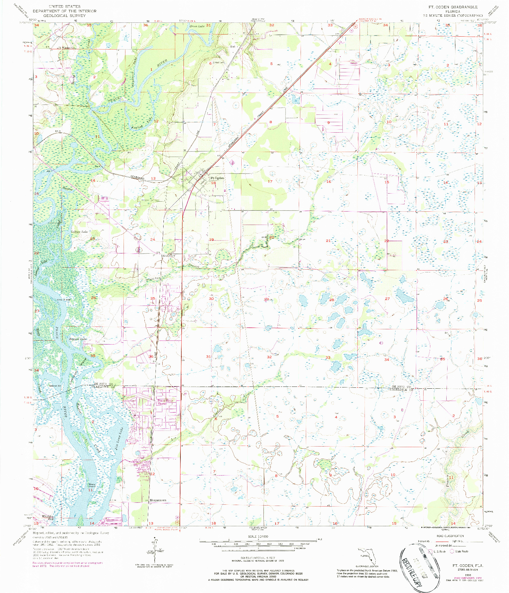 USGS 1:24000-SCALE QUADRANGLE FOR FT. OGDEN, FL 1956