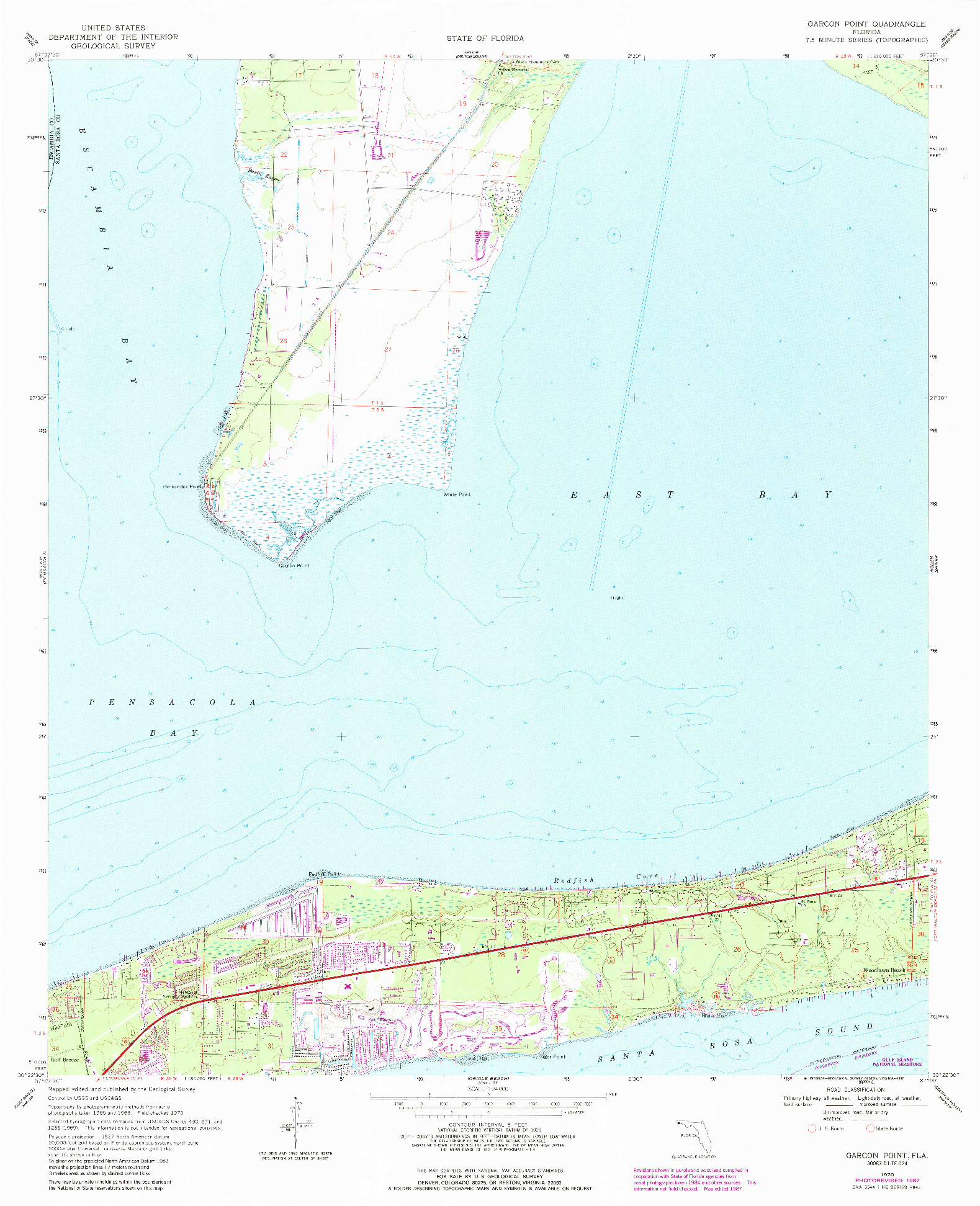 USGS 1:24000-SCALE QUADRANGLE FOR GARCON POINT, FL 1970