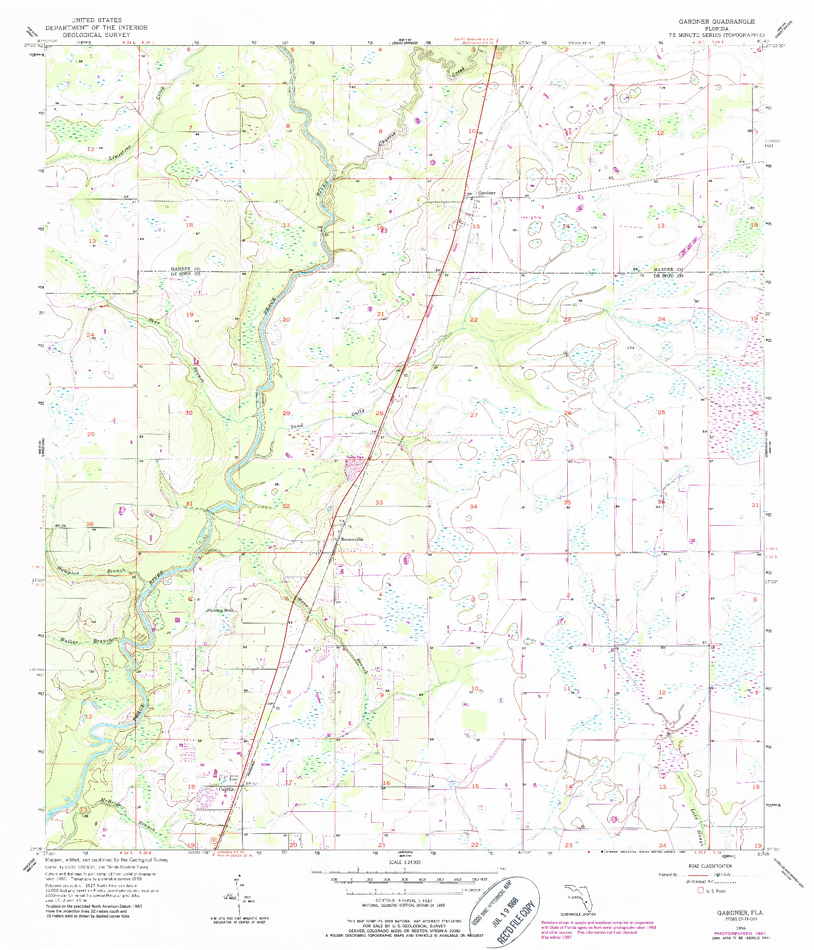 USGS 1:24000-SCALE QUADRANGLE FOR GARDNER, FL 1956