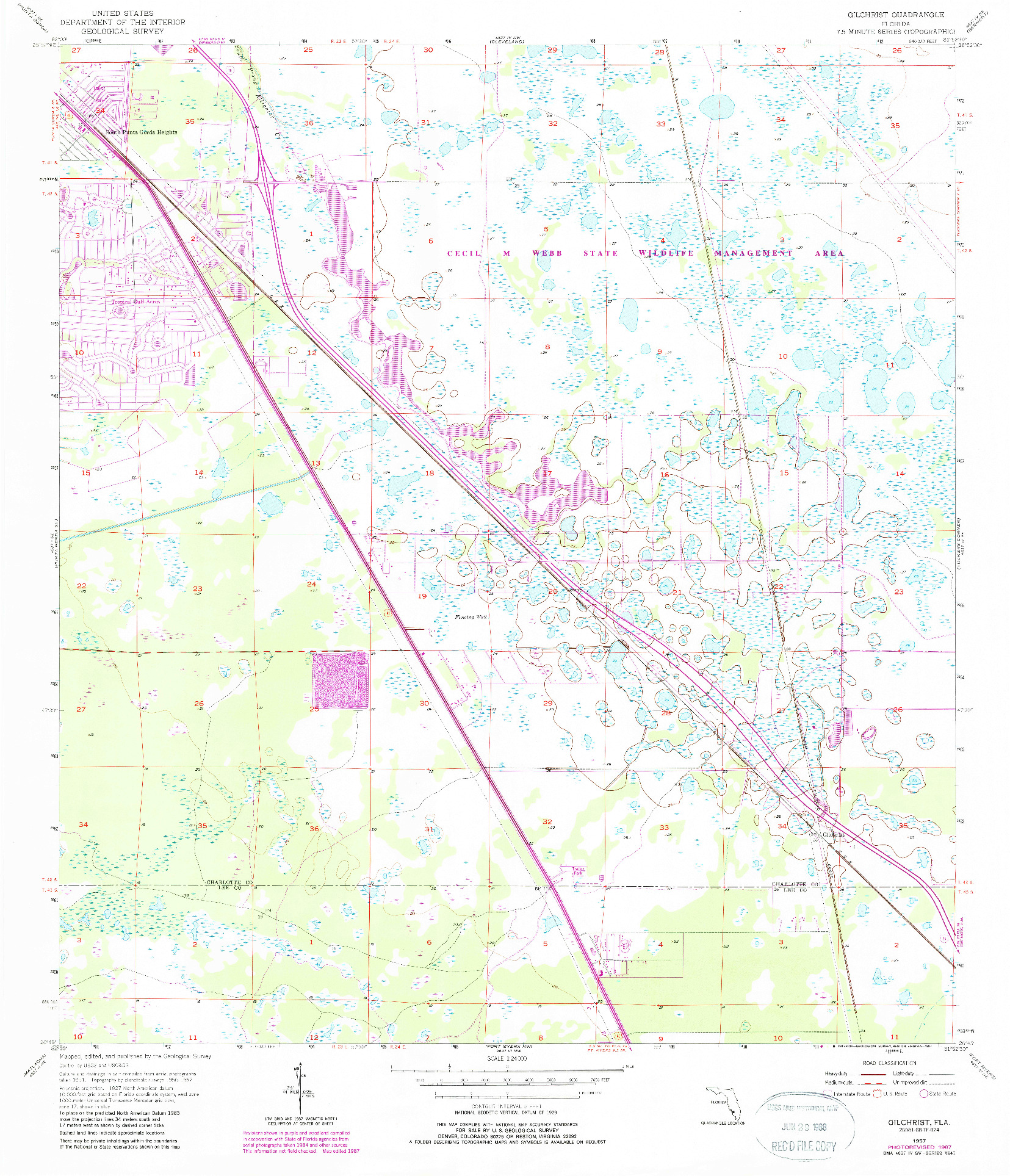 USGS 1:24000-SCALE QUADRANGLE FOR GILCHRIST, FL 1957