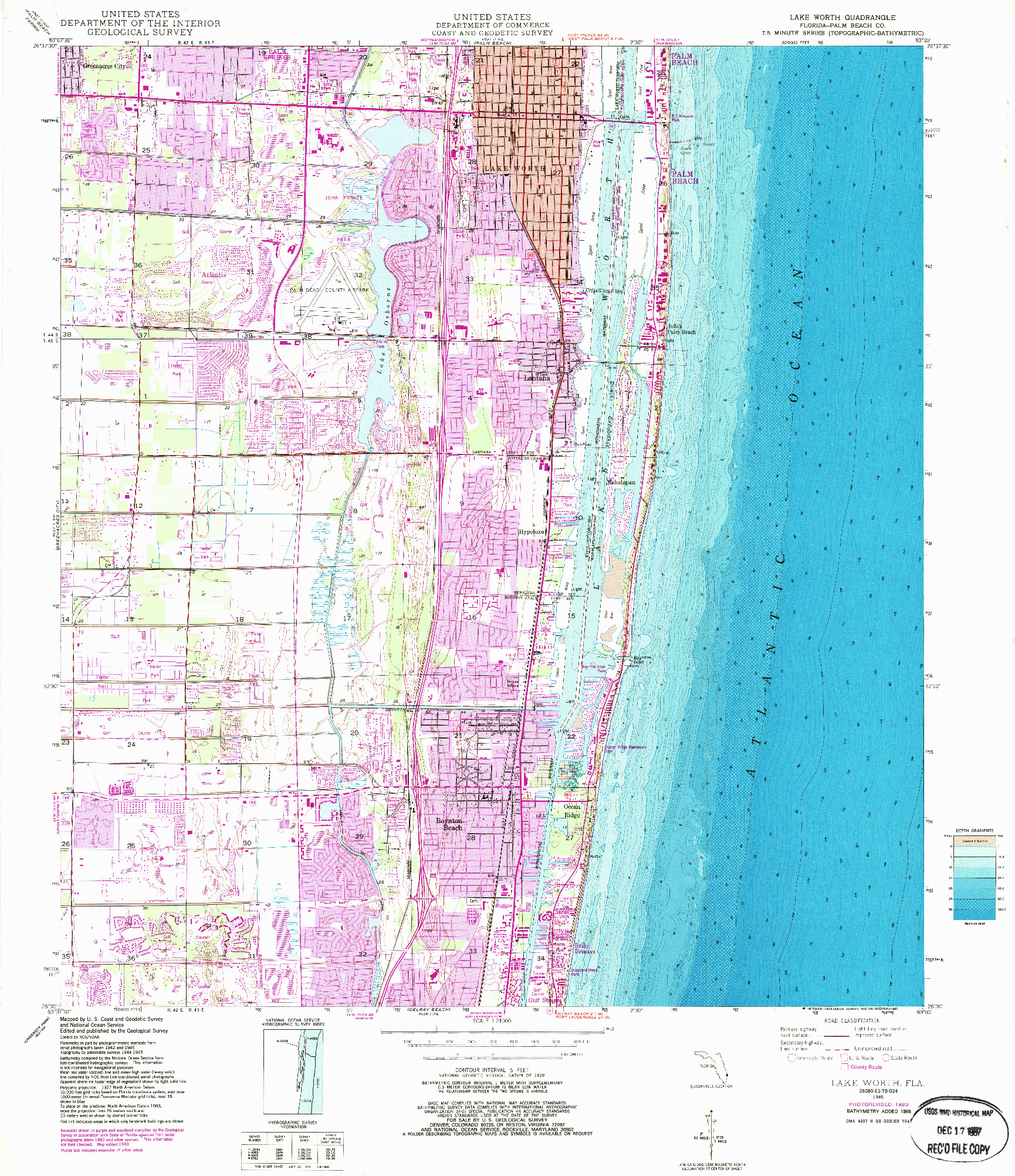 USGS 1:24000-SCALE QUADRANGLE FOR LAKE WORTH, FL 1945