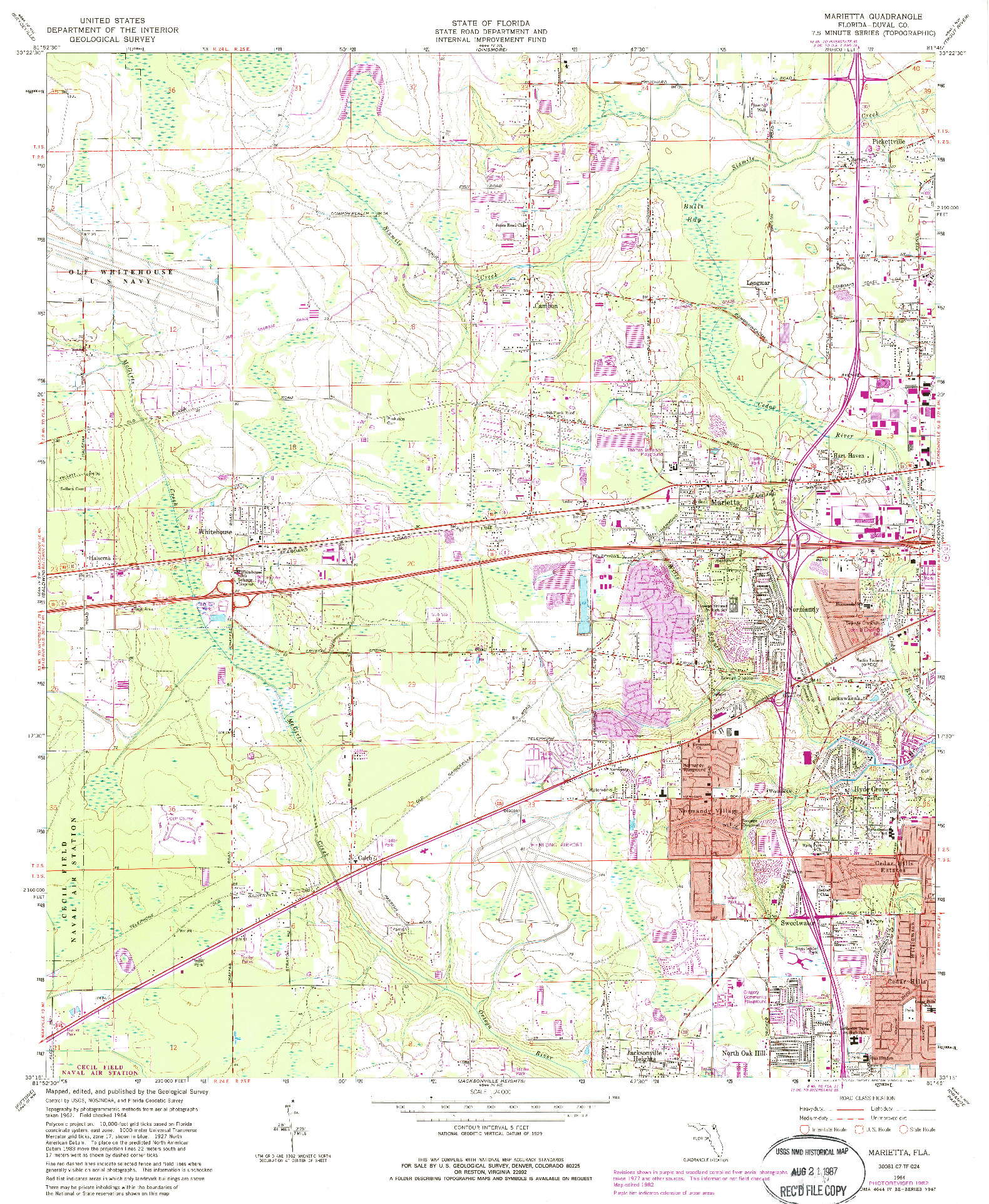 USGS 1:24000-SCALE QUADRANGLE FOR MARIETTA, FL 1964