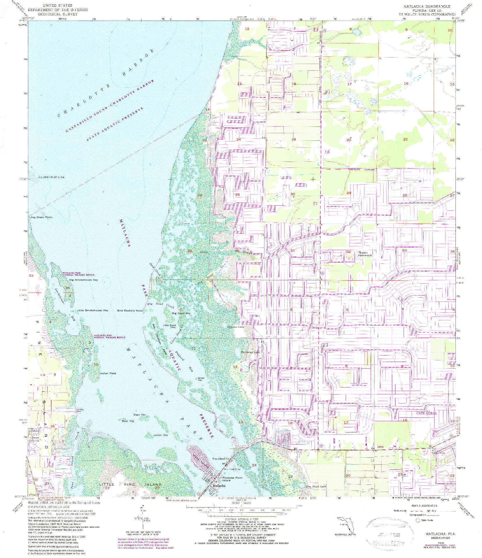 USGS 1:24000-SCALE QUADRANGLE FOR MATLACHA, FL 1958