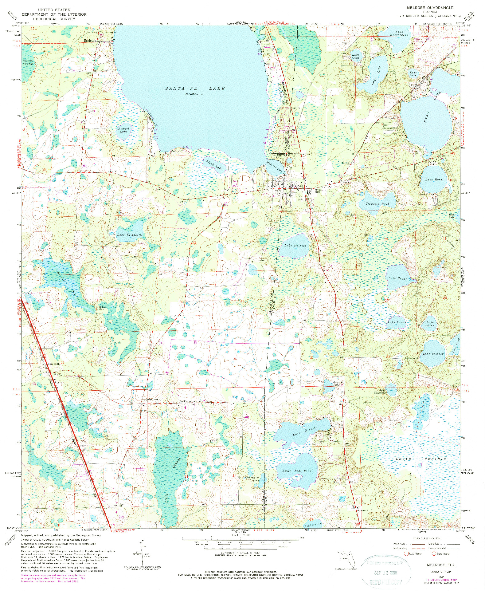 USGS 1:24000-SCALE QUADRANGLE FOR MELROSE, FL 1966