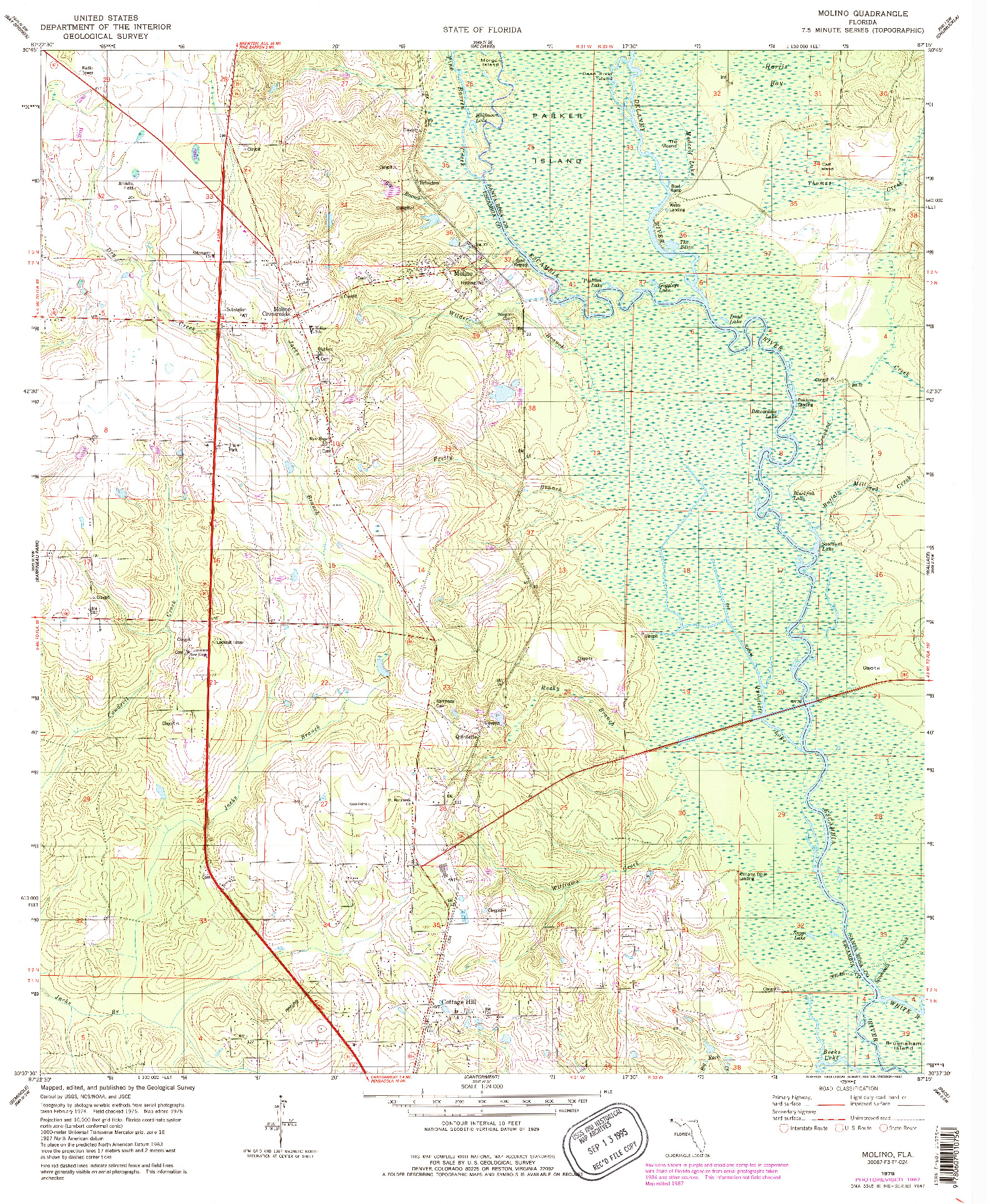 USGS 1:24000-SCALE QUADRANGLE FOR MOLINO, FL 1978