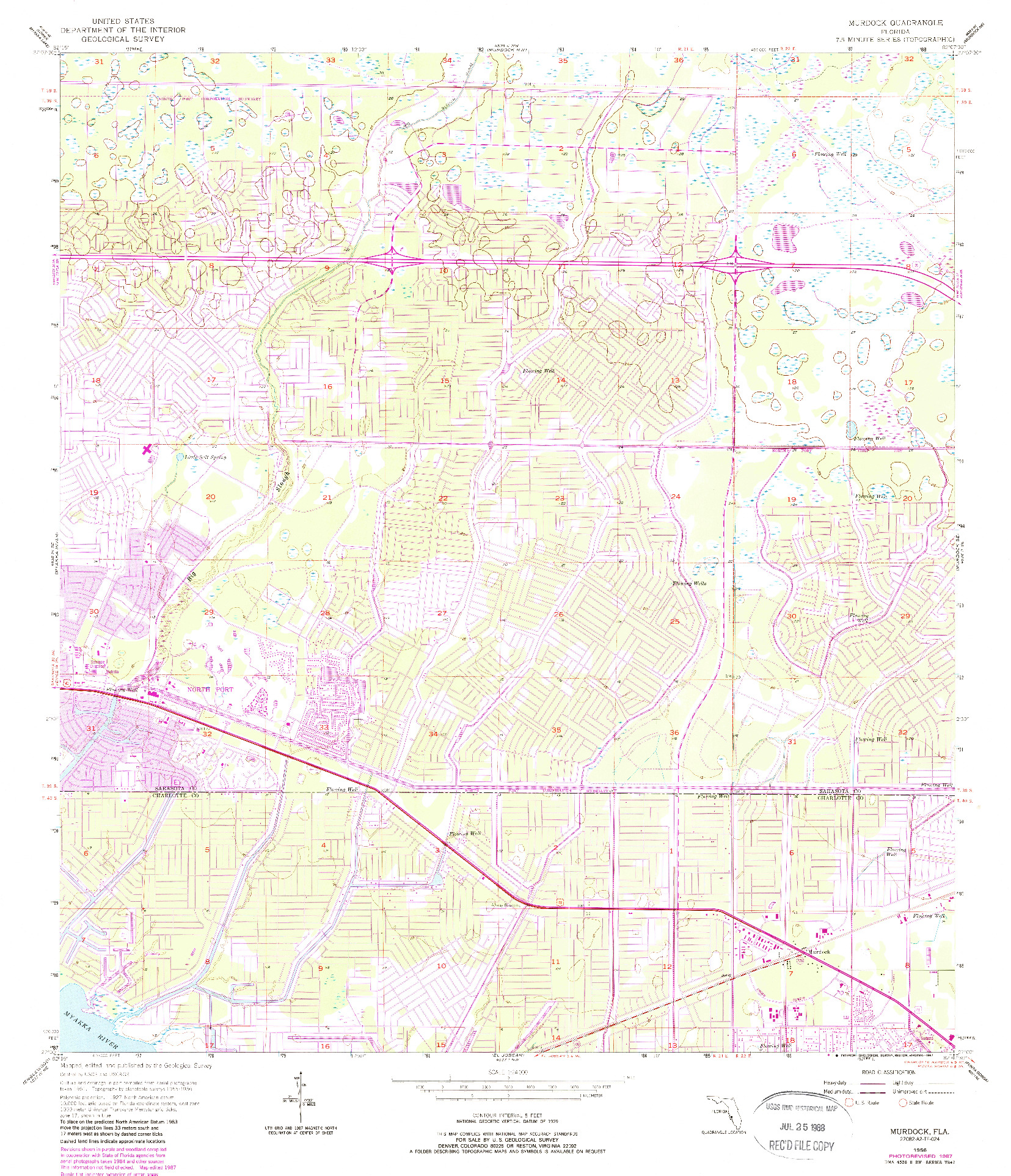 USGS 1:24000-SCALE QUADRANGLE FOR MURDOCK, FL 1956