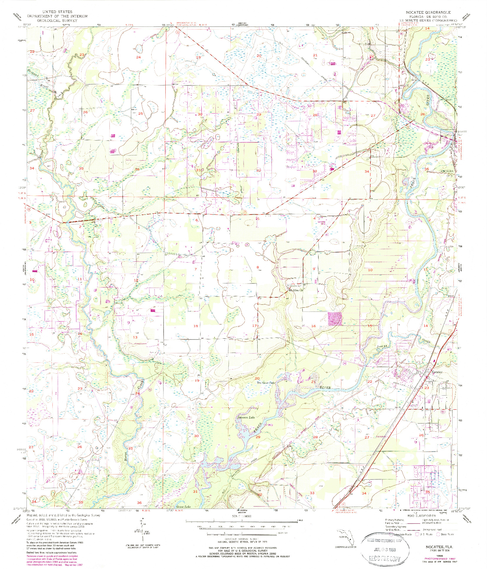 USGS 1:24000-SCALE QUADRANGLE FOR NOCATEE, FL 1956