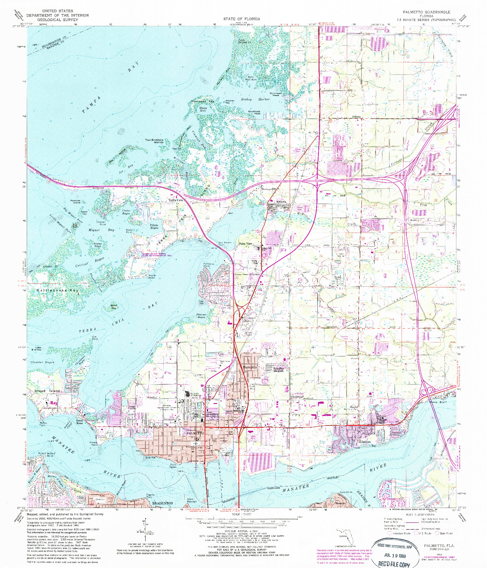 USGS 1:24000-SCALE QUADRANGLE FOR PALMETTO, FL 1964