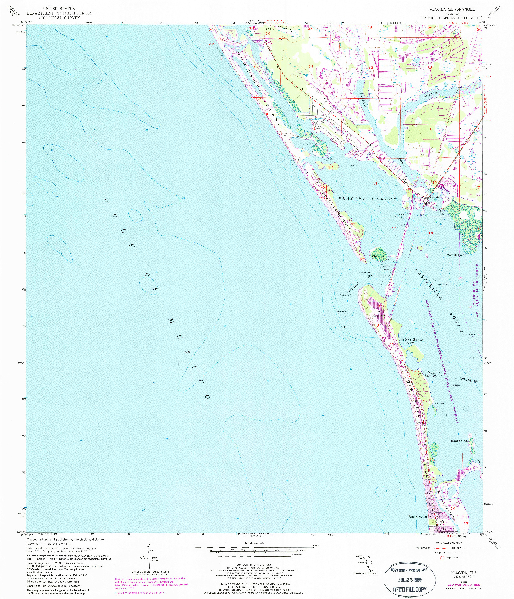 USGS 1:24000-SCALE QUADRANGLE FOR PLACIDA, FL 1957