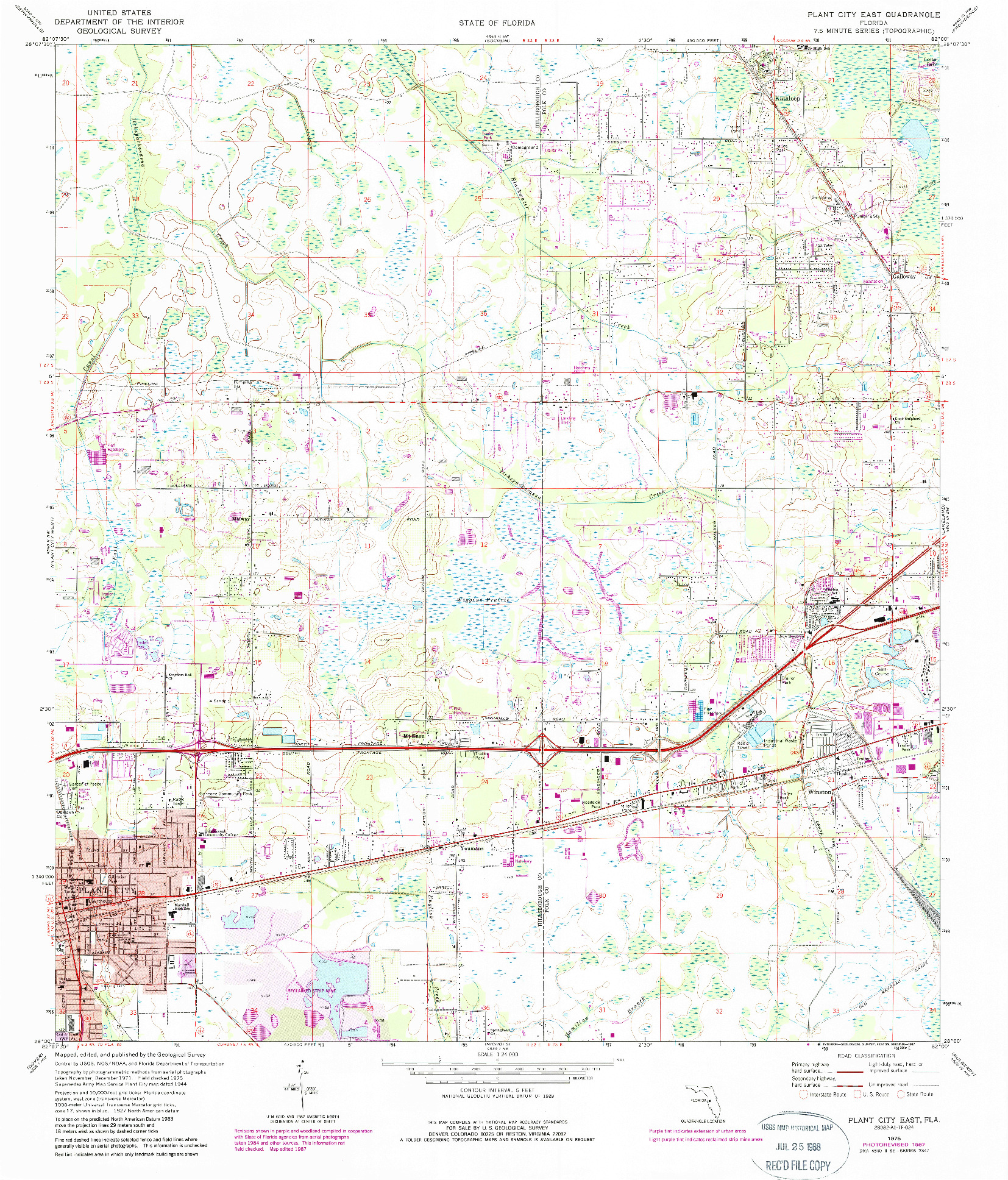 USGS 1:24000-SCALE QUADRANGLE FOR PLANT CITY EAST, FL 1975