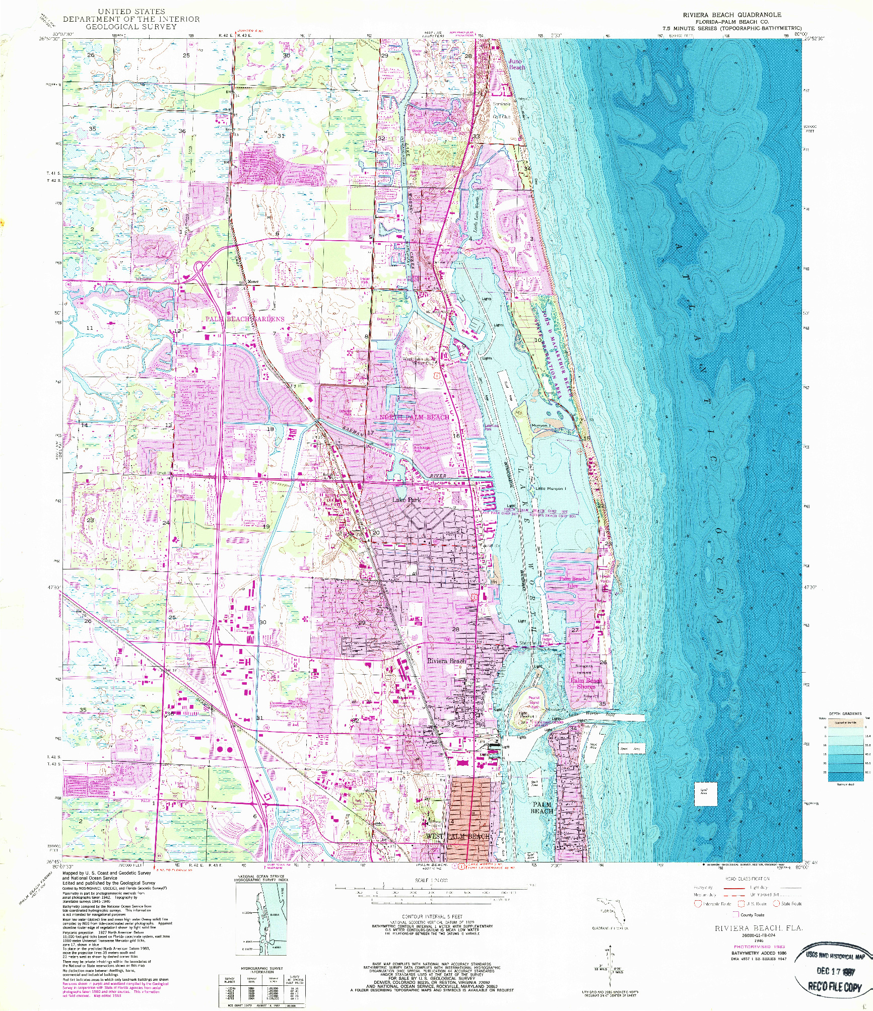 USGS 1:24000-SCALE QUADRANGLE FOR RIVIERA BEACH, FL 1946