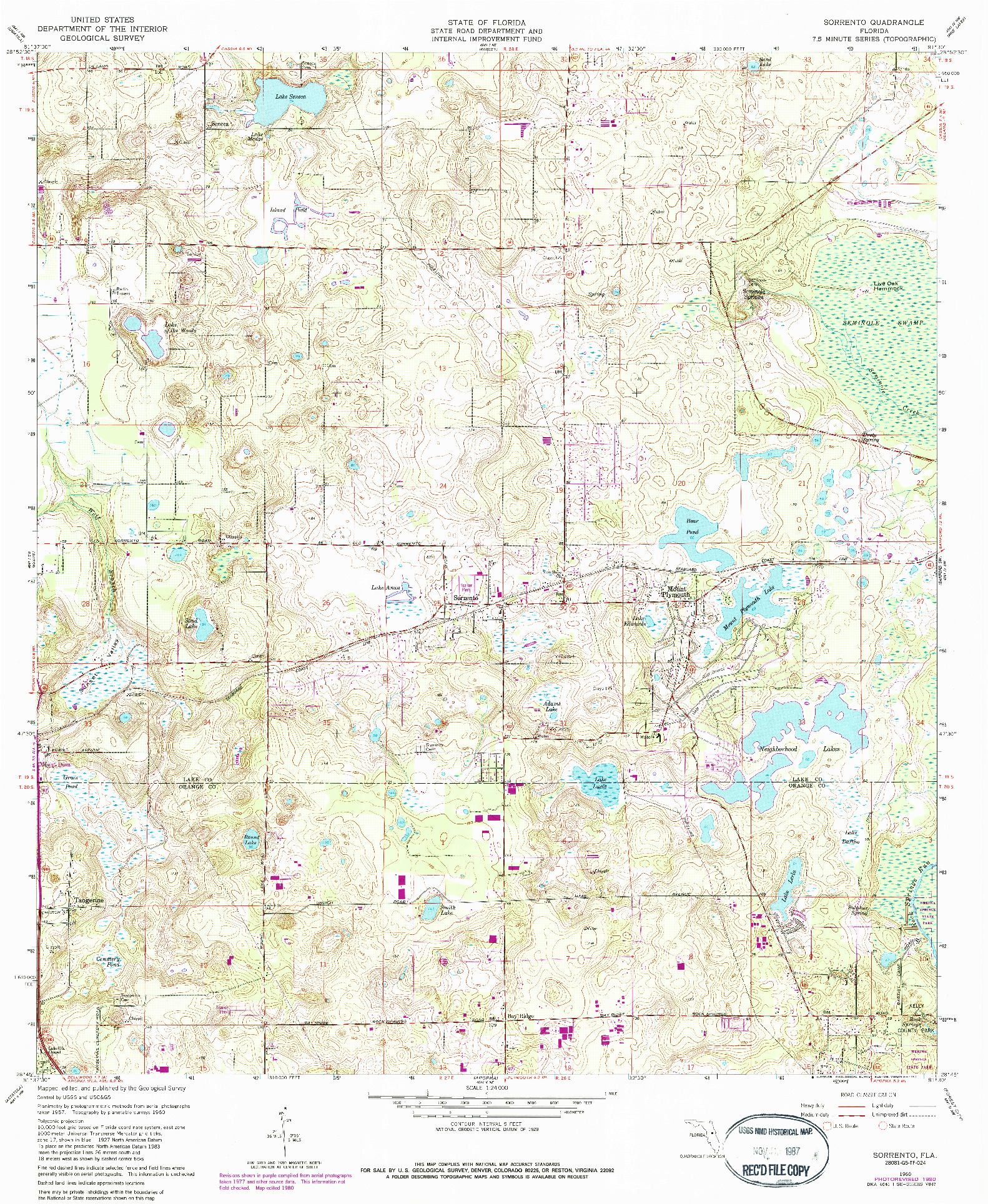 USGS 1:24000-SCALE QUADRANGLE FOR SORRENTO, FL 1960