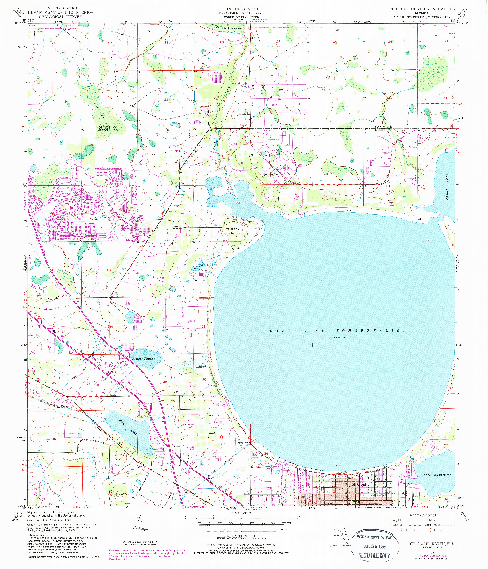 USGS 1:24000-SCALE QUADRANGLE FOR ST CLOUD NORTH, FL 1953