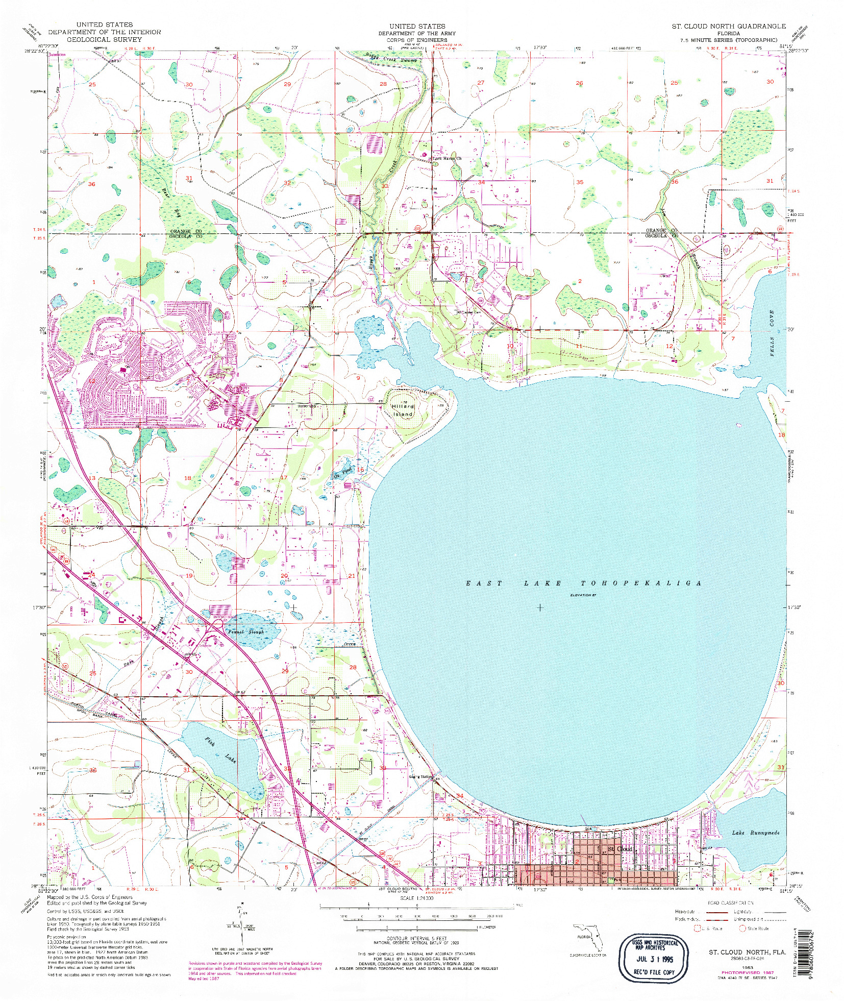 USGS 1:24000-SCALE QUADRANGLE FOR ST CLOUD NORTH, FL 1953